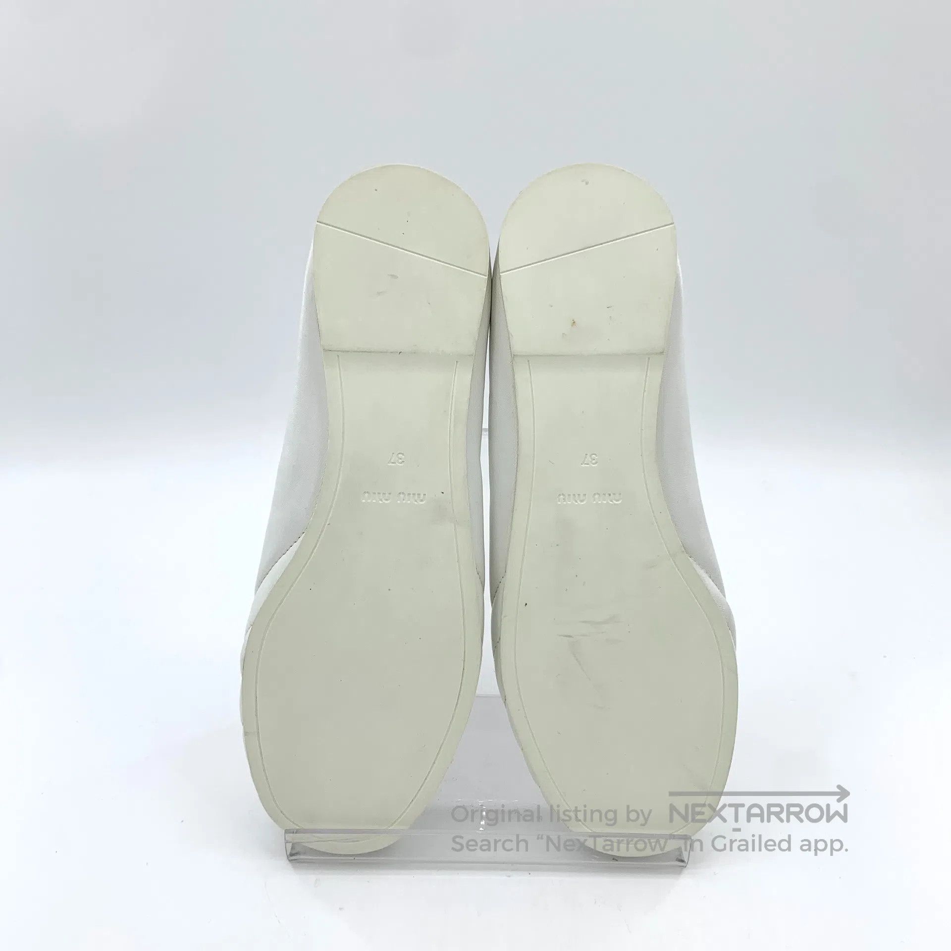 Miu Miu Miu Miu White lace-up bow casual flat shoes| Size US 6.5 / IT 36.5 - 5 Thumbnail