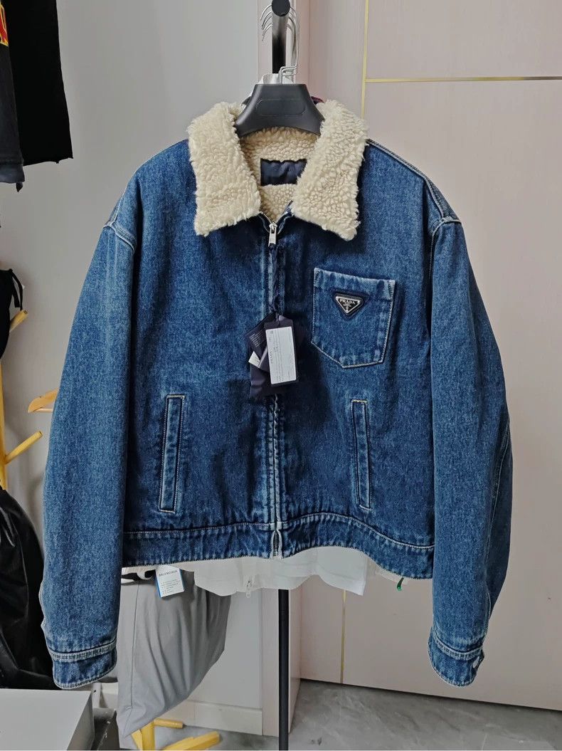 Prada PRADA FW22 Logo Denim Jacket Long Sleeve Size US XXL / EU 58 / 5 - 1 Thumbnail