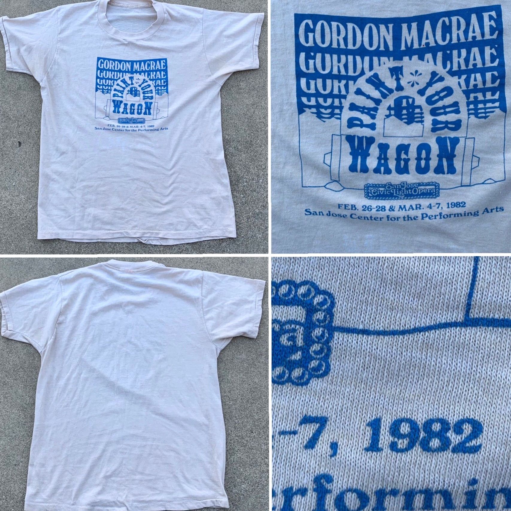 Vintage VINTAGE Gordon Macrae Paint Your Wagon San Jose Civic Light Opera 1982 t-shirt Men L Beige Graphic Tee 1980s Size US L / EU 52-54 / 3 - 3 Thumbnail