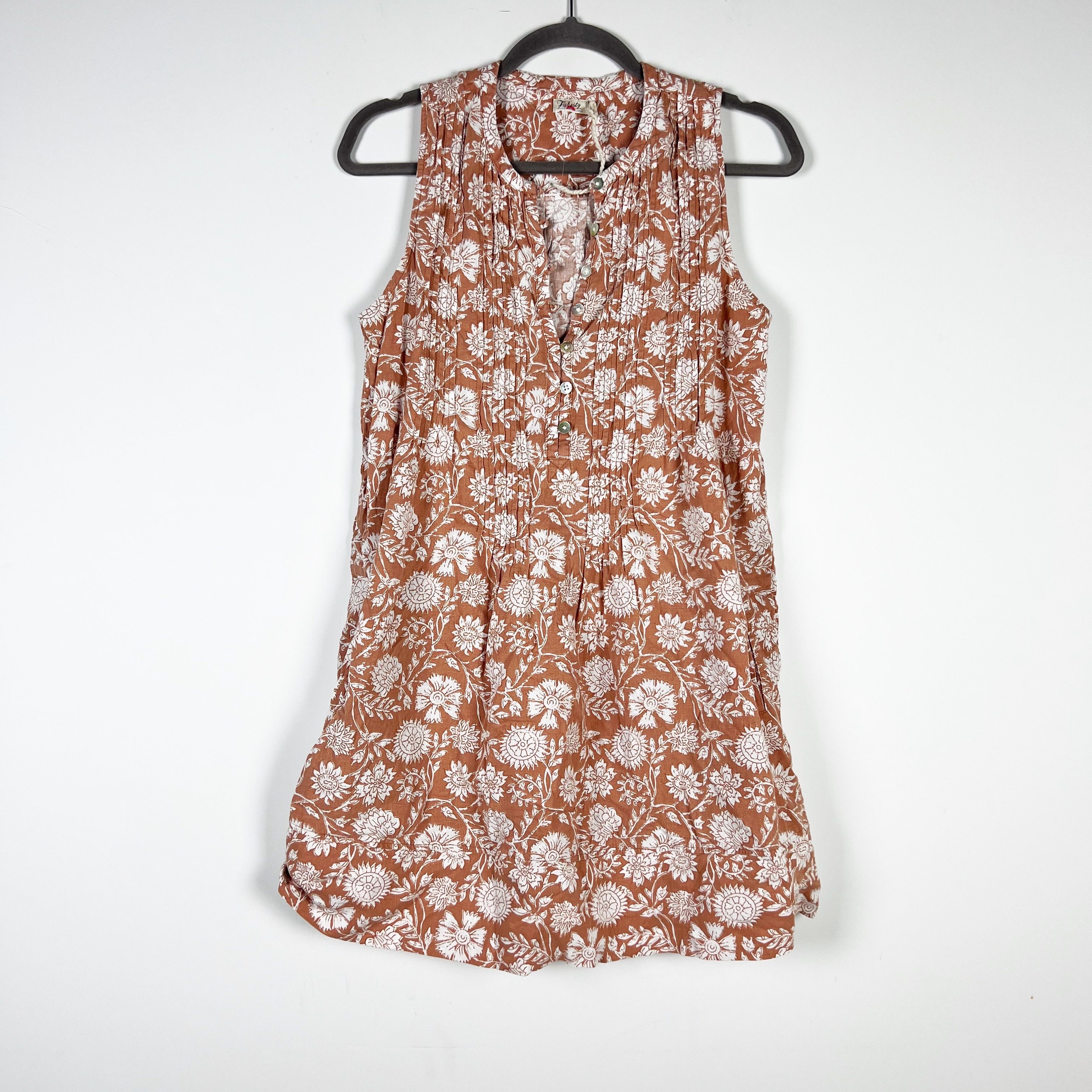 Faherty Faherty Isha Linen Blend Pintuck Sleeveless Pullover Size S / US 4 / IT 40 - 1 Thumbnail