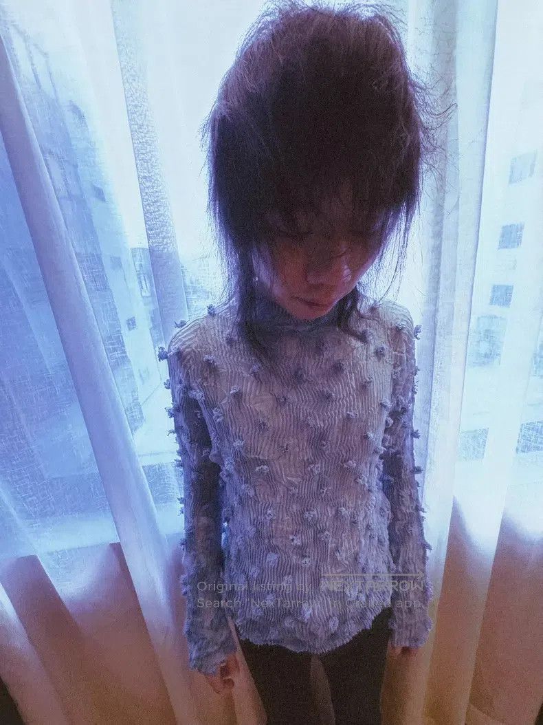 Issey Miyake Issey Miyake Ruffle Blue Pom Pom Turtleneck Long Sleeve Size M / US 6-8 / IT 42-44 - 9 Thumbnail