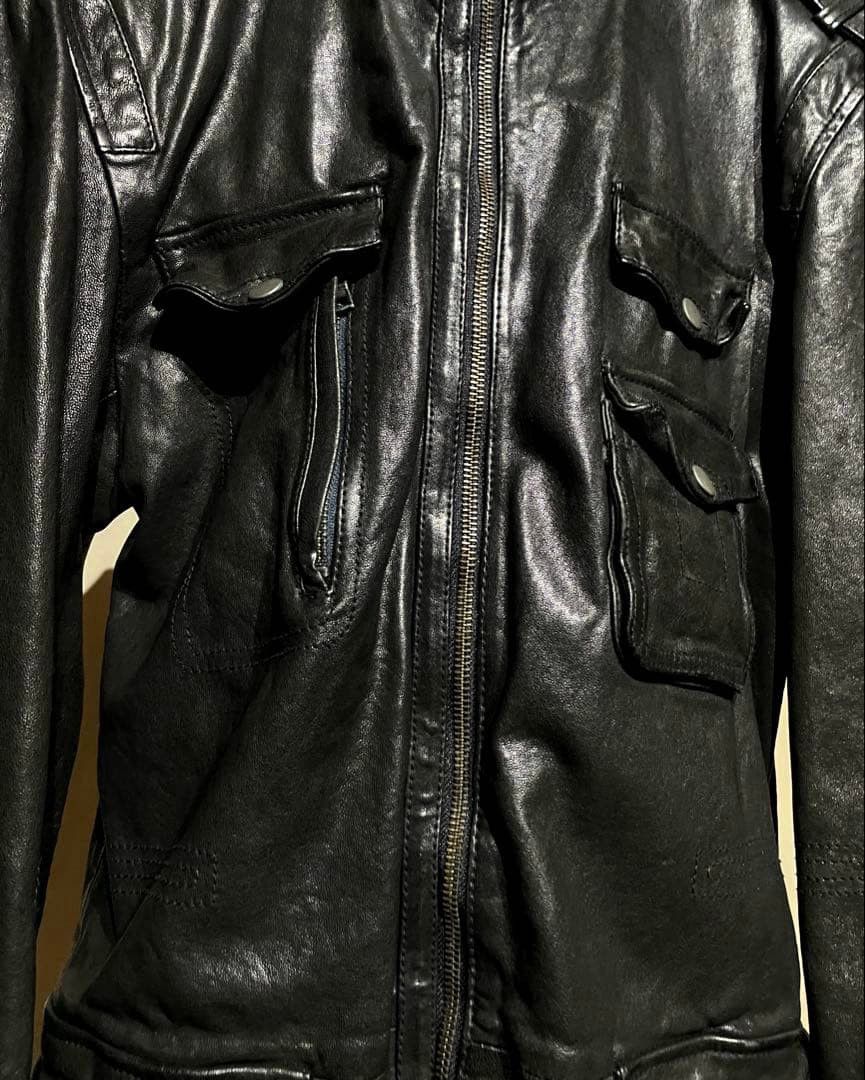 Neil Barrett Early 2000s Neil Barrett - Utility Goatskin Leather Jacket Size US L / EU 52-54 / 3 - 3 Thumbnail