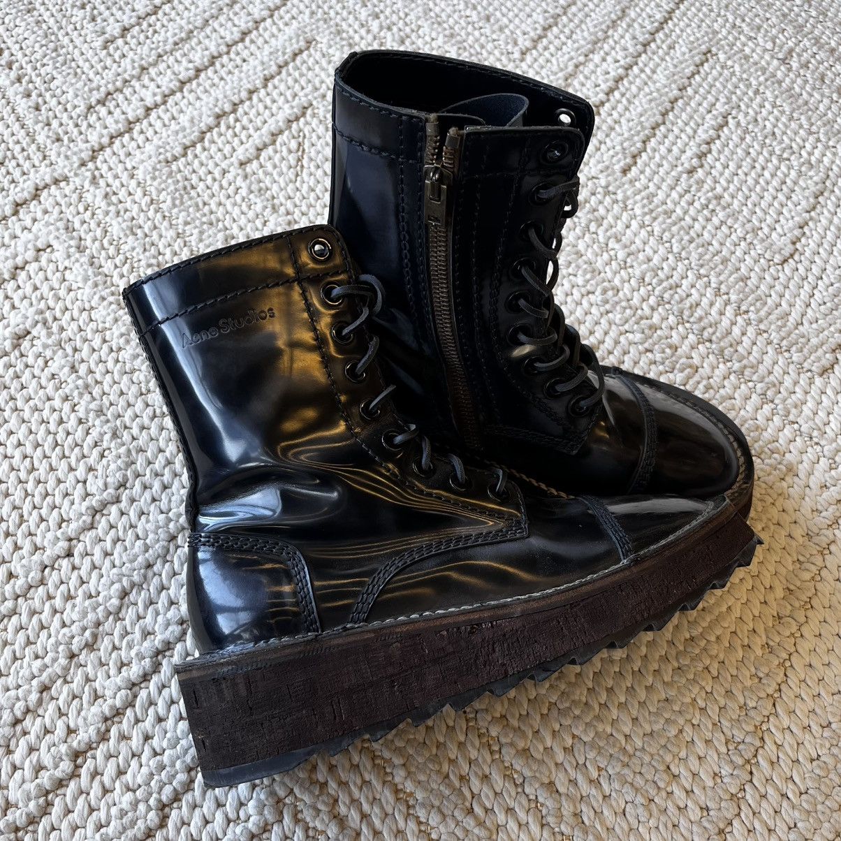 Acne Studios Acne Studios patent leather cork platform combat boots Size US 10 / EU 43 - 3 Thumbnail