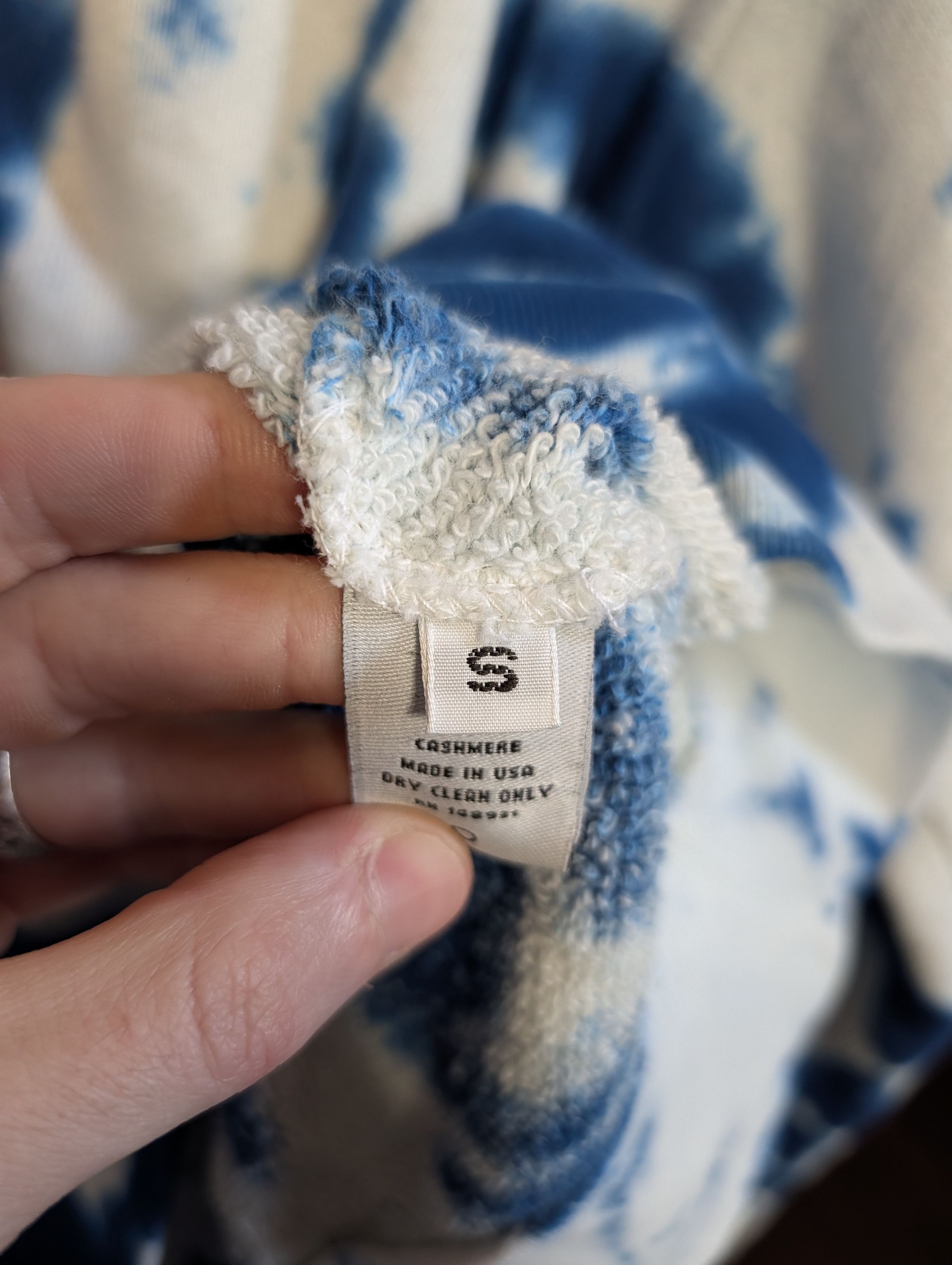 The Elder Statesman Cotton/Cashmere Knit Blue/White Tie Dye Hoodie NWT Size US S / EU 44-46 / 1 - 12 Thumbnail