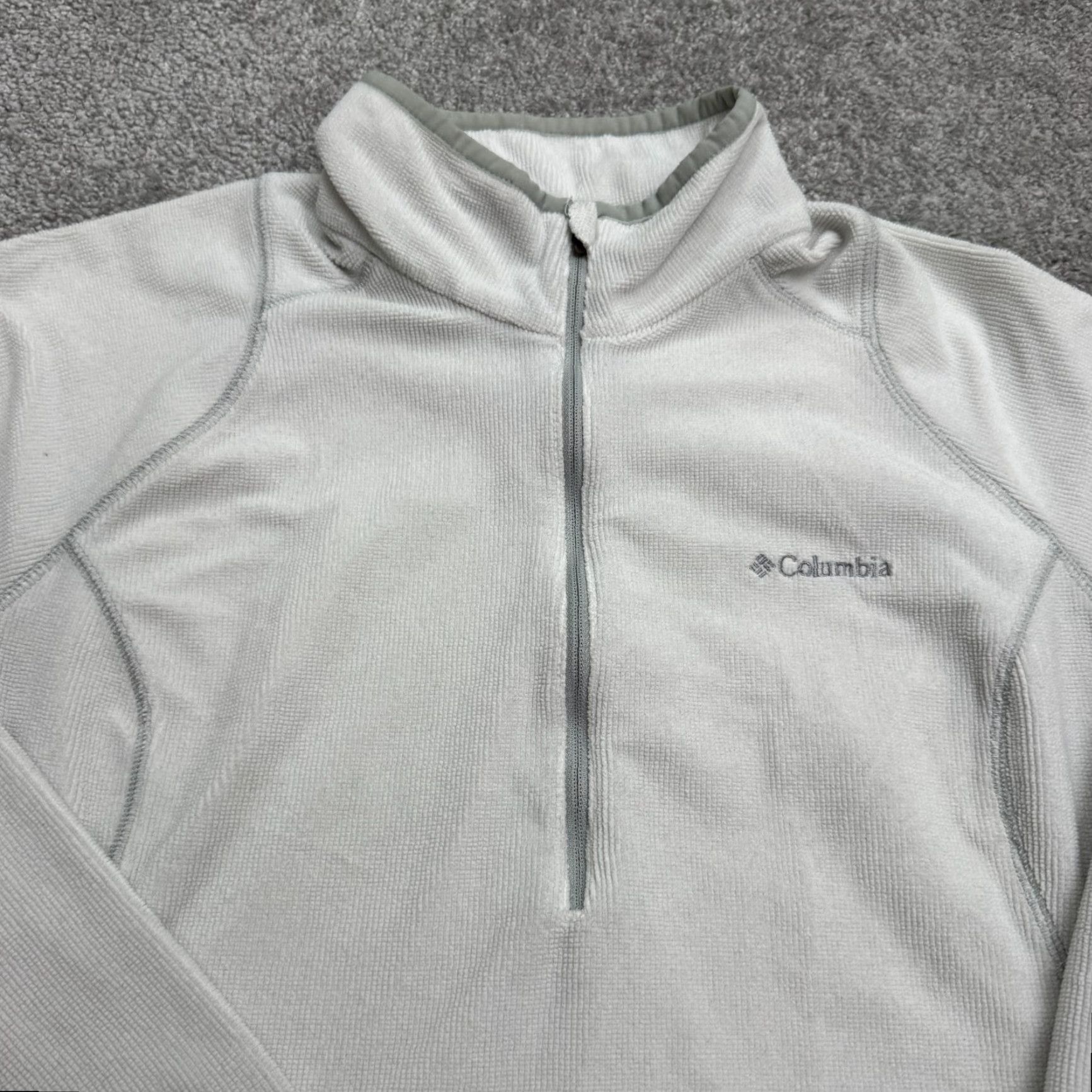 Vintage Columbia Omni Wick 1/4 Zip Pullover Jacket Women Large White Fleece Outdoor Hike Size L / US 10 / IT 46 - 3 Thumbnail