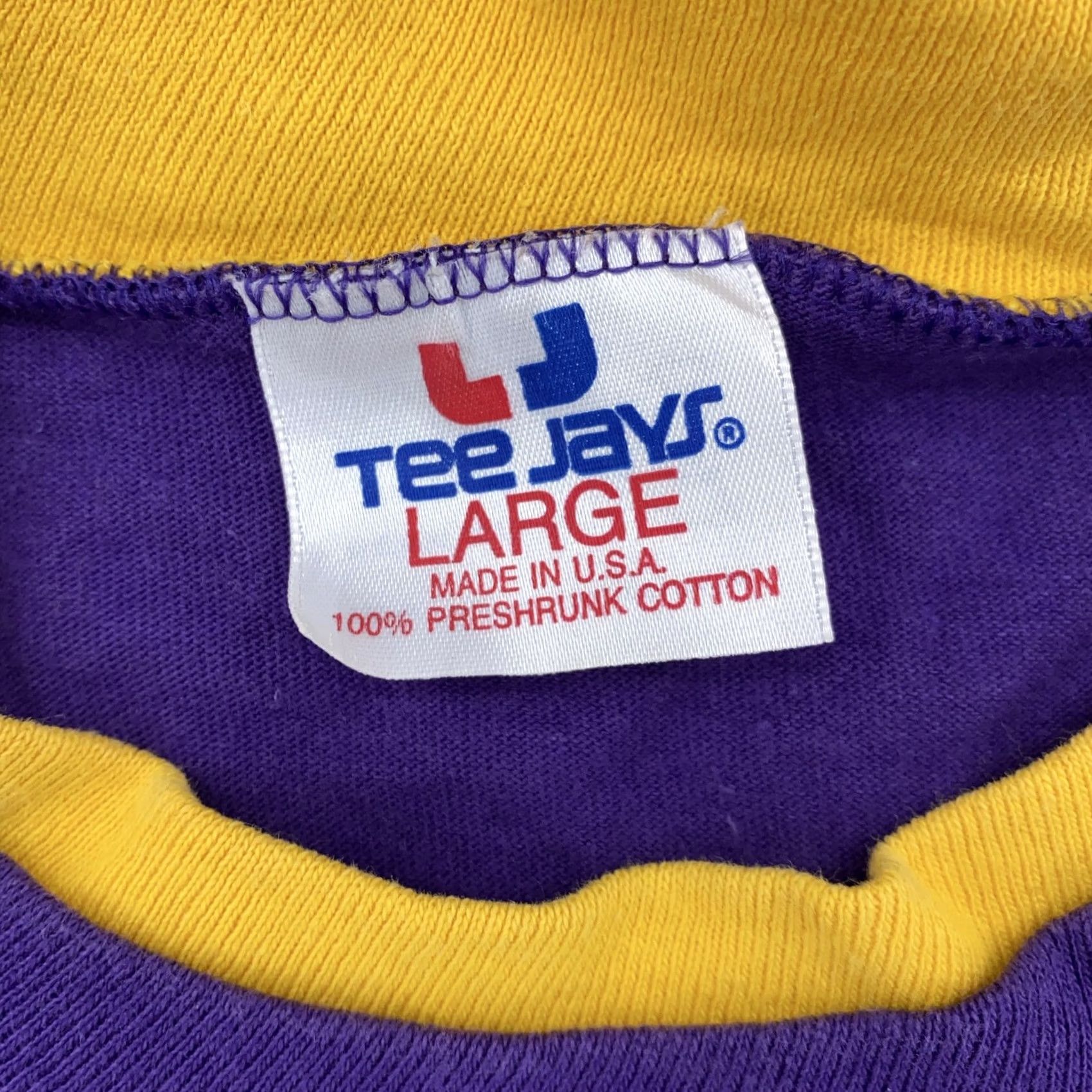 TEE JAYS VINTAGE Tee Jays Purple Mardi Gras Shirt Mens L 90s Festival Masquerade Graphic Print Crew Neck Short Sleeve USA Size US L / EU 52-54 / 3 - 5 Thumbnail