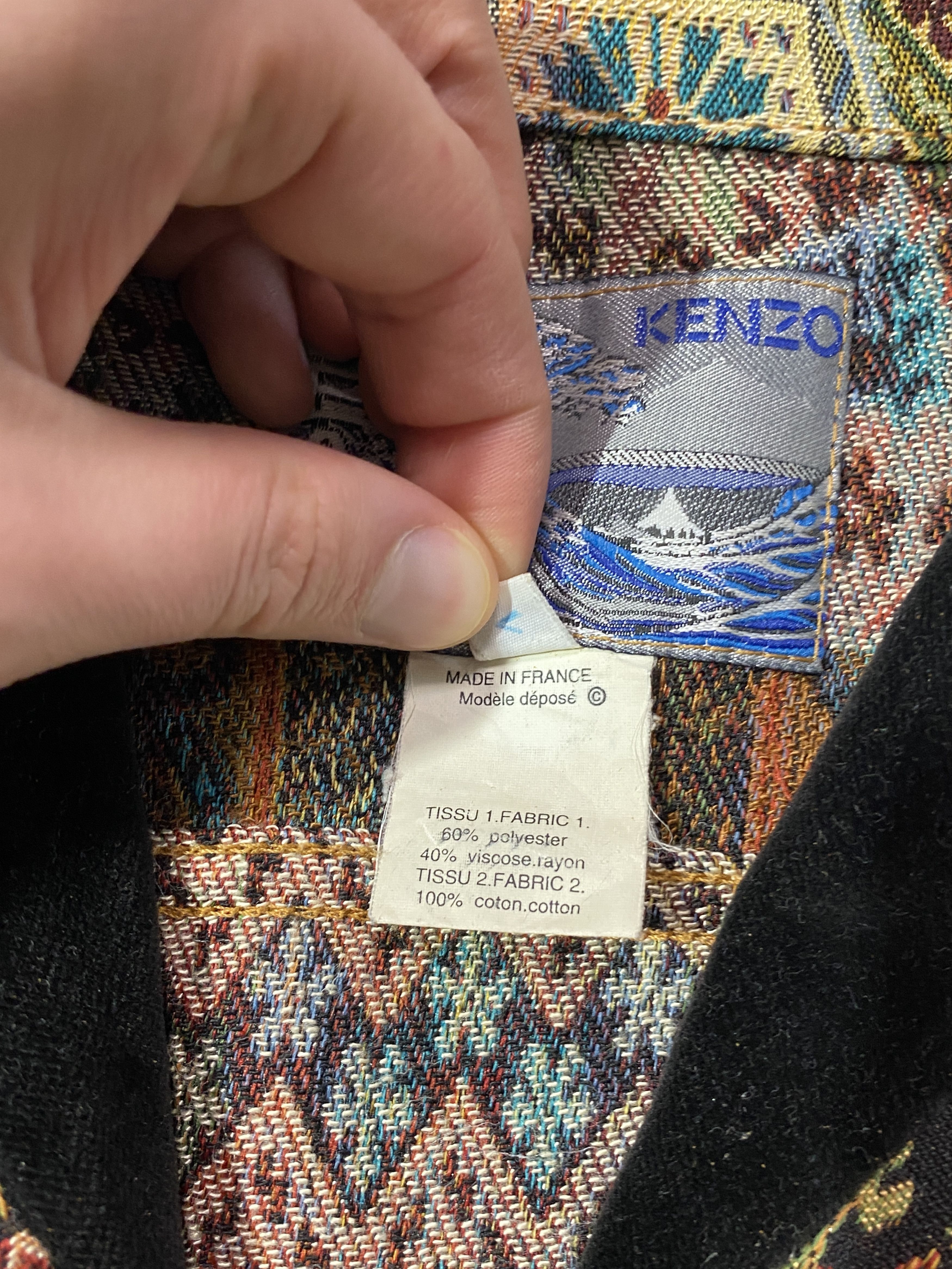Kenzo Vintage 80s KENZO Tapestry Boho Patchwork Blazer Coat Flora Size L / US 10 / IT 46 - 10 Thumbnail