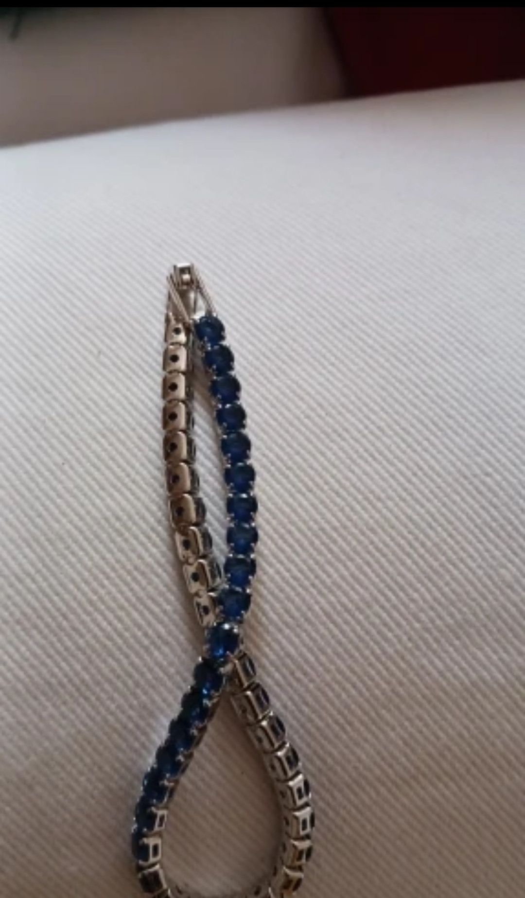 Jewelry Silver Blue color iced tennis bracelet Blue stones Size ONE SIZE - 2 Thumbnail