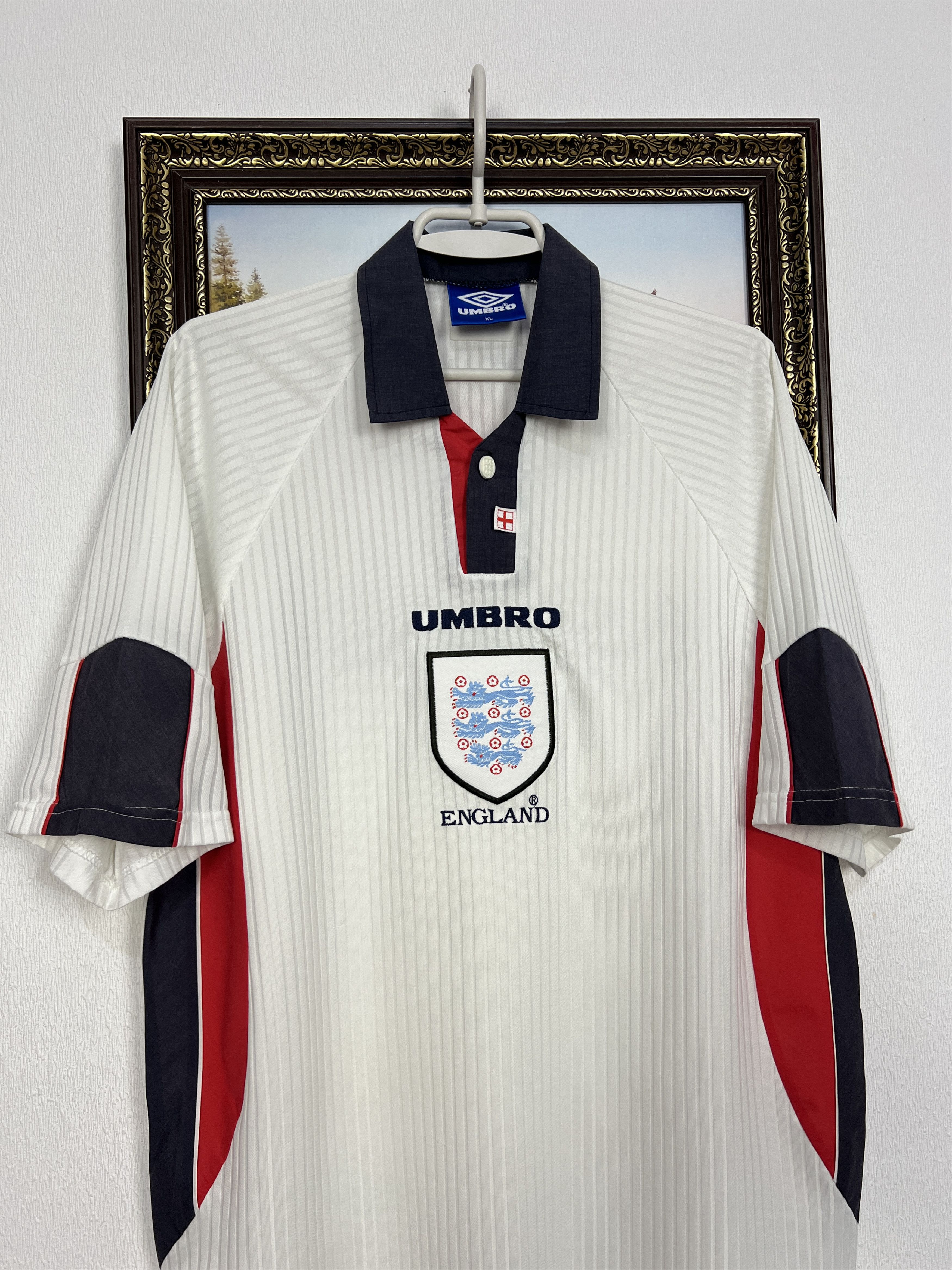 Umbro England Home football shirt 1997 Soccer Umbro Jersey Trikot Size US XL / EU 56 / 4 - 2 Thumbnail