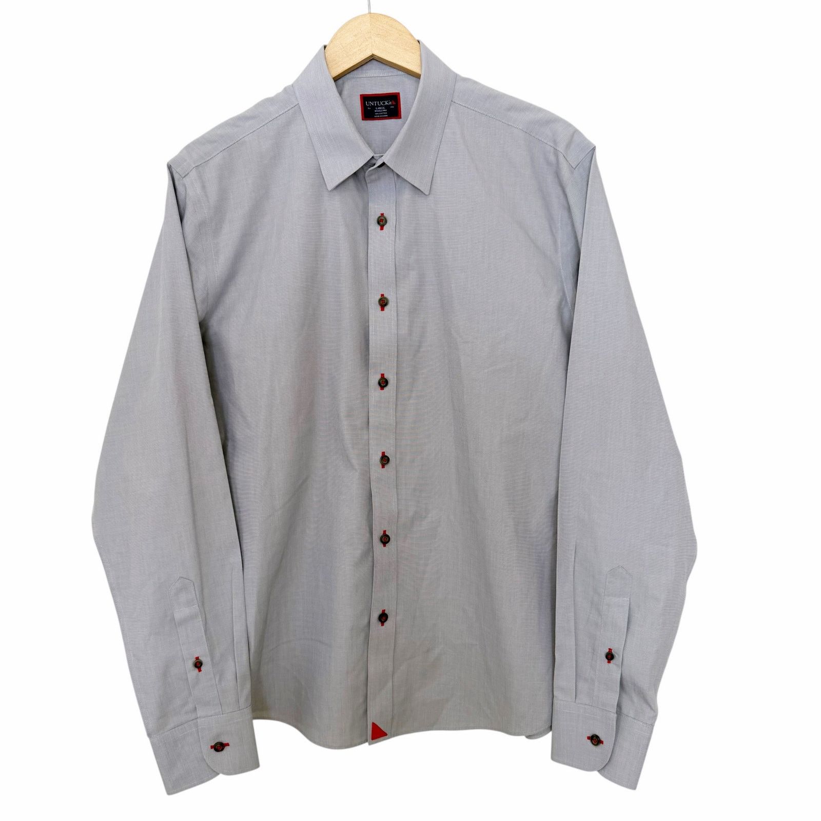 UNTUCKit Untuckit Gray Wrinkle Free Cotton Long Sleeve Button Down L Size US L / EU 52-54 / 3 - 2 Thumbnail