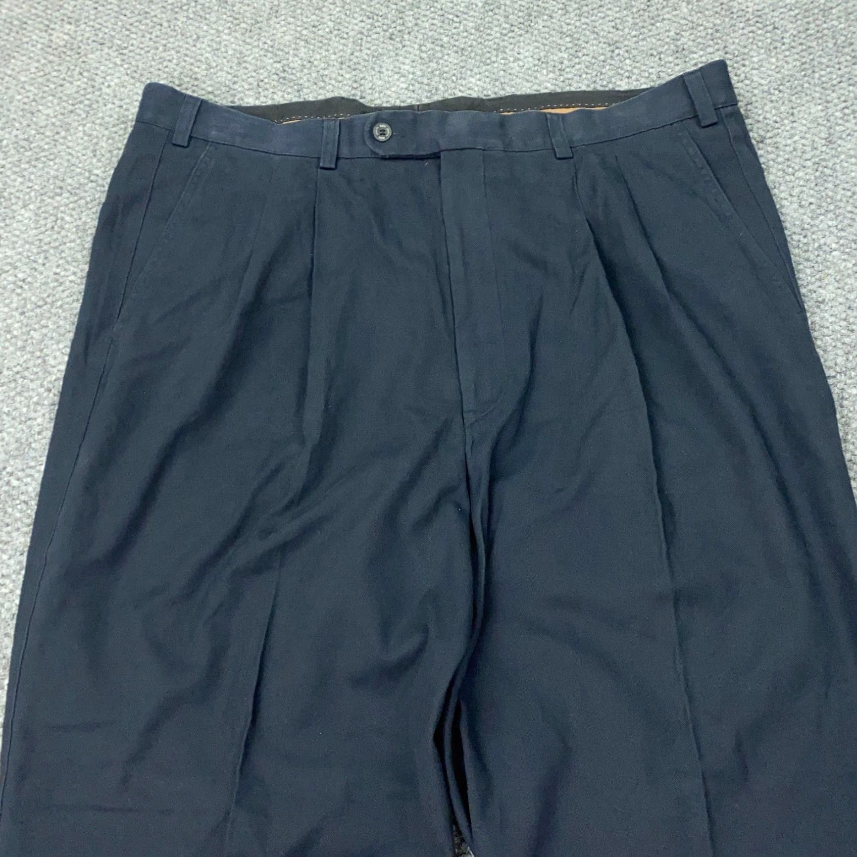 Vintage VINTAGE Hiltl Pants Mens Size 40/38 Blue Pleated Cuffed Trouser 29" Inseam Business NWT Size US 39 - 2 Thumbnail
