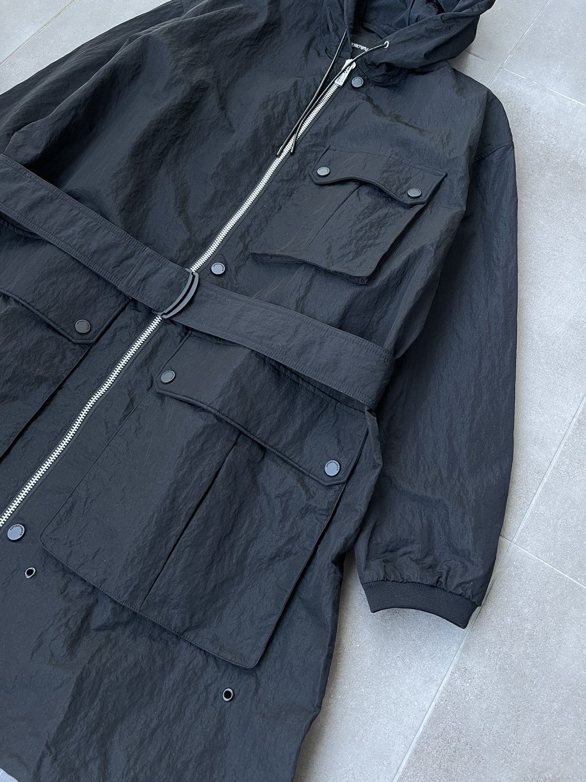 Emporio Armani !DS! AW22 Emporio Armani Black Trench Coat Windbreaker Size US L / EU 52-54 / 3 - 10 Thumbnail