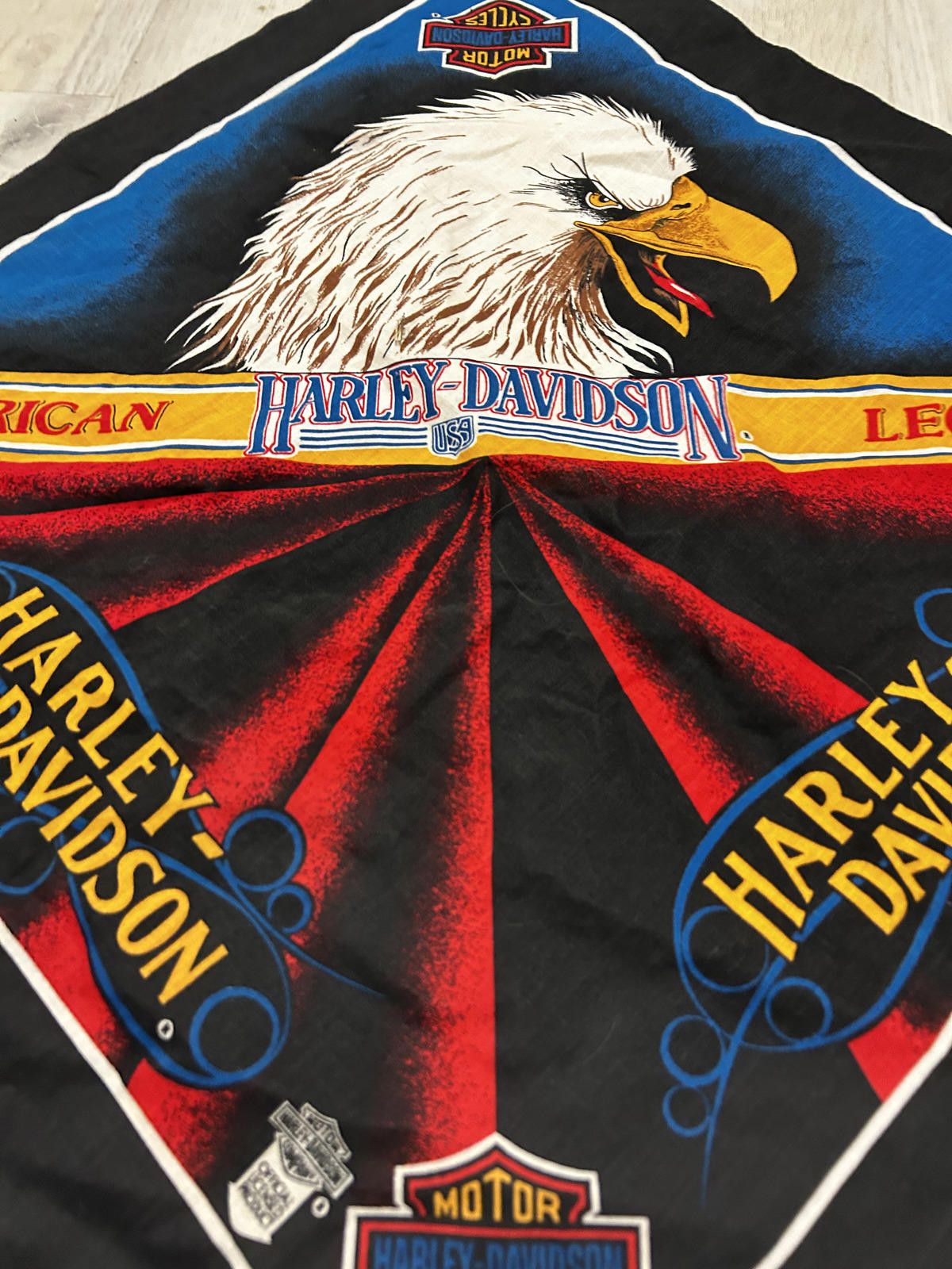 Harley Davidson Lot of 3 Vintage 90s Harley Davidson Licensed Bandanas Size ONE SIZE - 1 Thumbnail