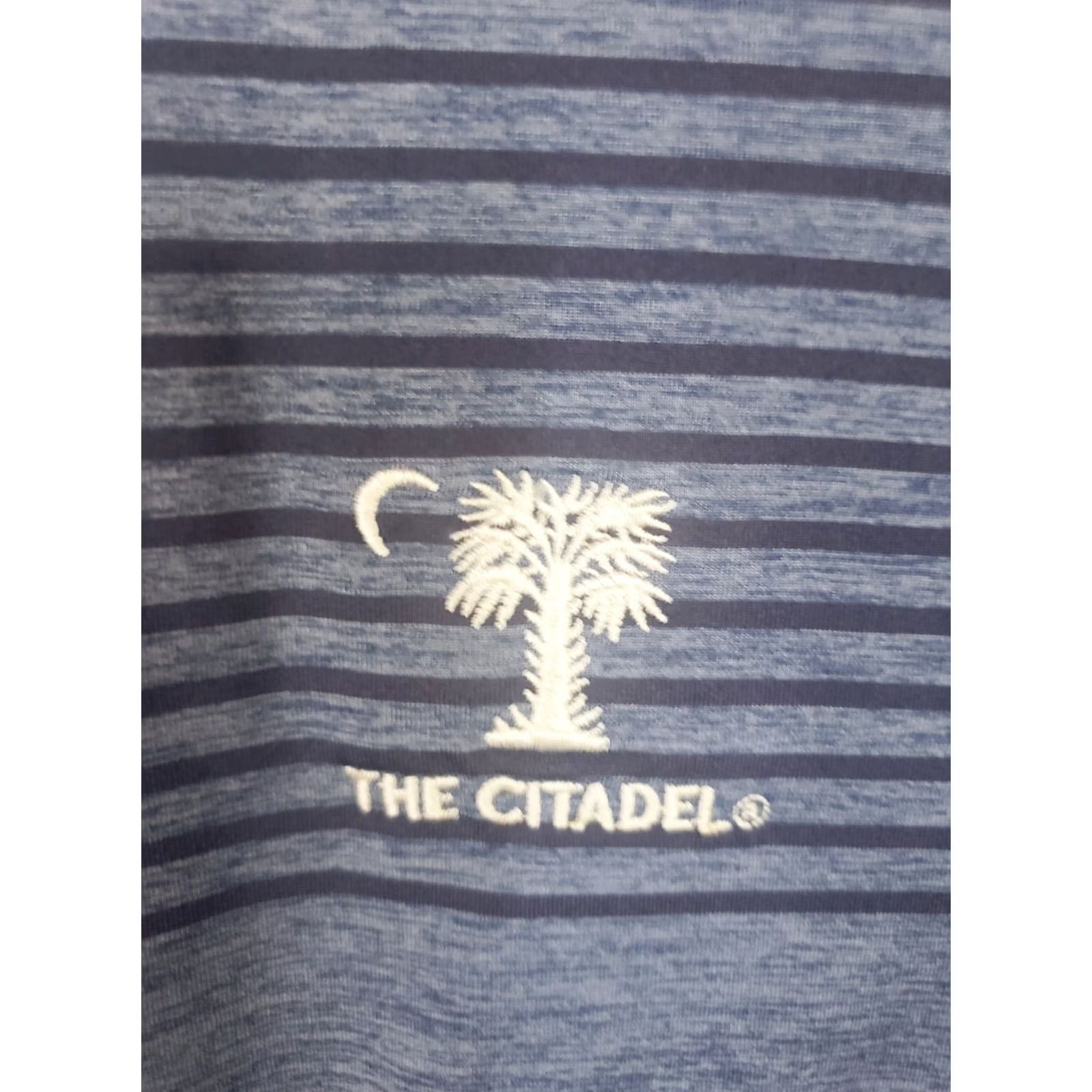 Peter Millar Peter Millar Summer Comfort Polo Shirt Men's M Blue Striped Stretch Logo Citidel Military College Casual Golf Walking Size US M / EU 48-50 / 2 - 7 Thumbnail