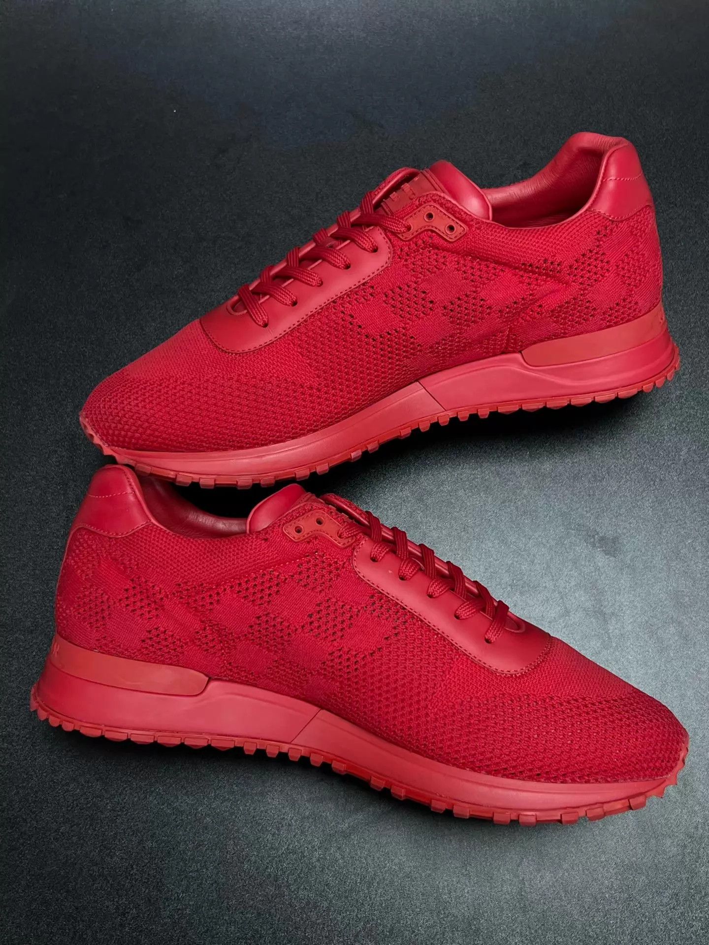 Louis Vuitton LV Red Monogram Mesh LowTop Sneakers 39.5 Like New Size US 6.5 / EU 39-40 - 6 Thumbnail