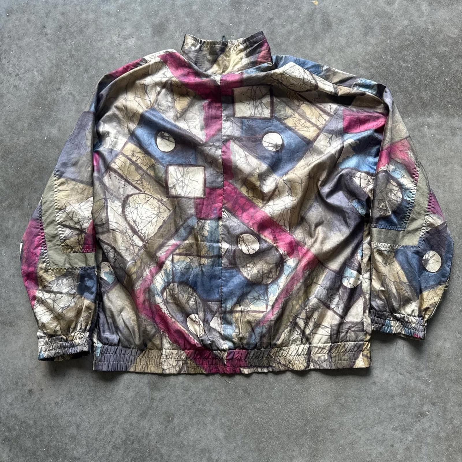 Other Multi Coloured Tree Camouflage 90s Windbreaker Zip Up Jacket Size US L / EU 52-54 / 3 - 5 Thumbnail