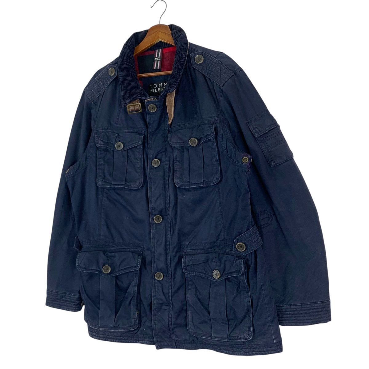 Tommy Hilfiger × Vintage Vintage Tommy Hilfiger Button Heavy Jacket Size US XXL / EU 58 / 5 - 3 Thumbnail