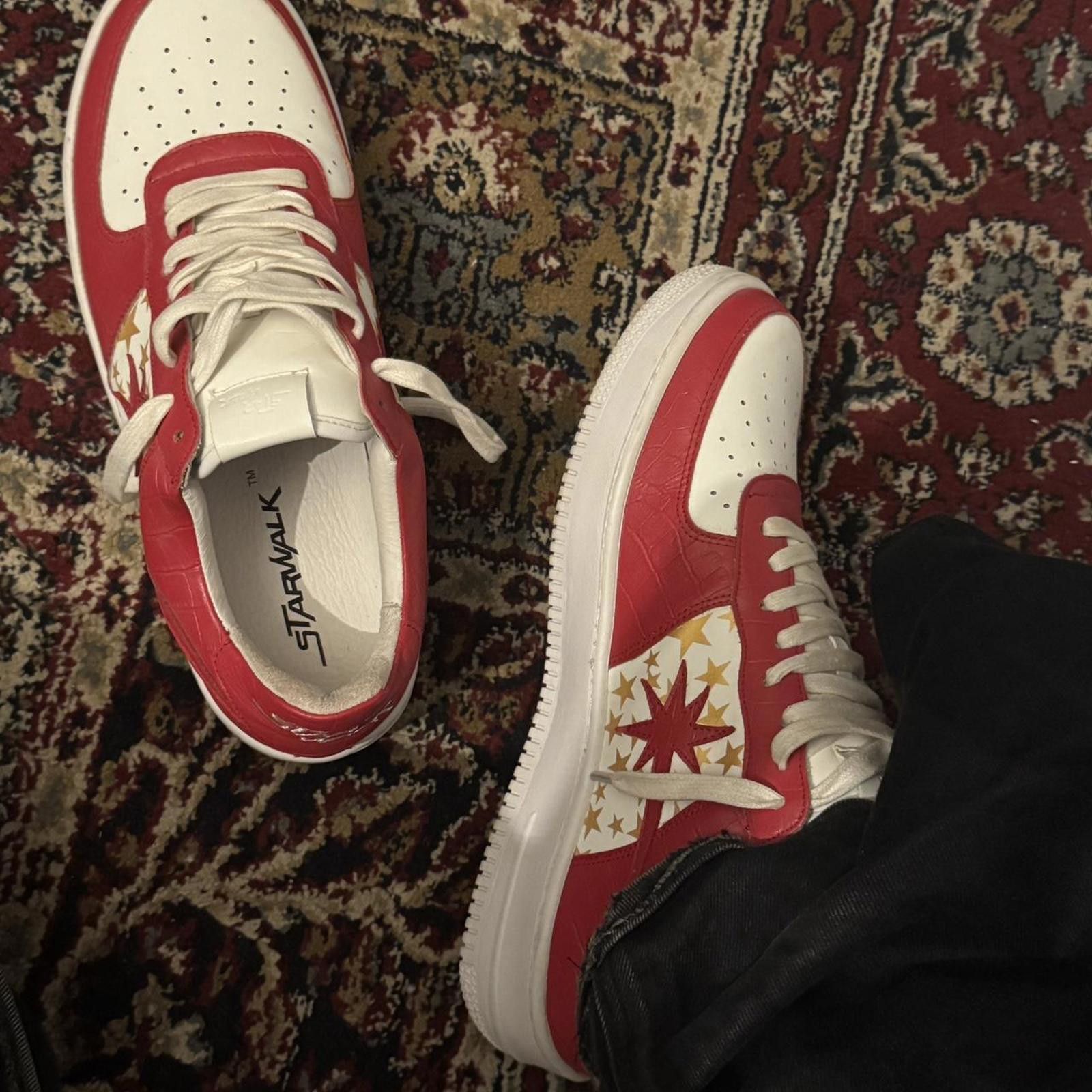 STARWALK Star Walk’s By Gab3 in red/white yellow star colourway Size US 11 / EU 44 - 1 Thumbnail