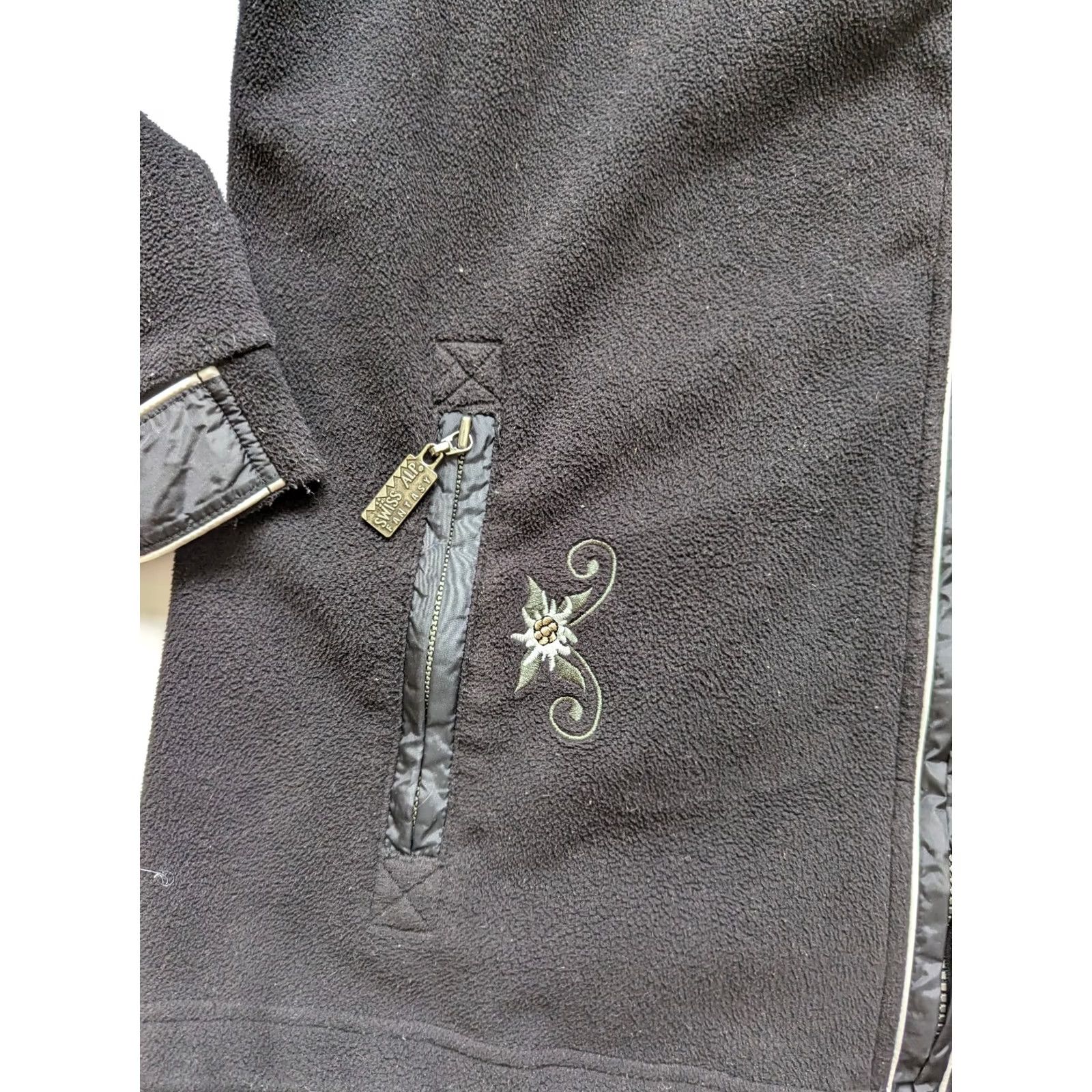 Vintage Fantasy Swiss Alp Fleece Zip Jacket Women L Black Size L / US 10 / IT 46 - 5 Thumbnail