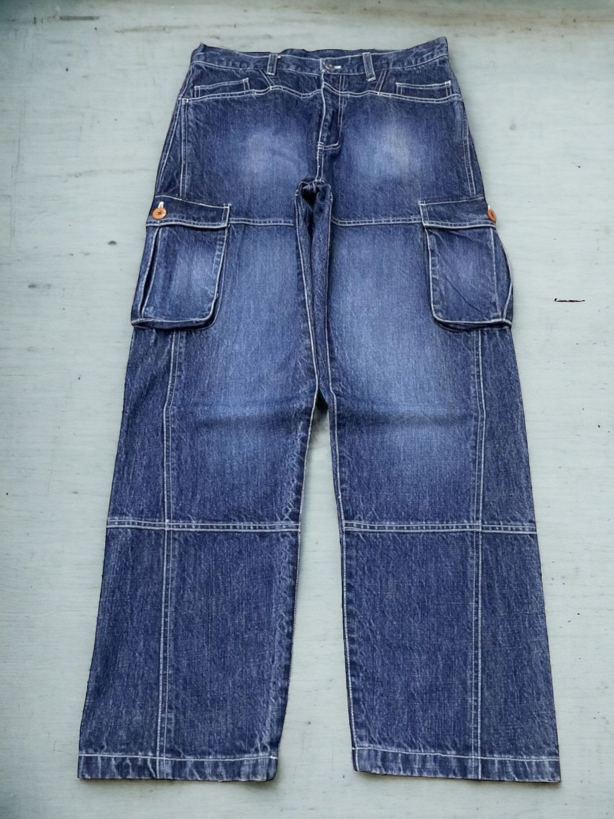 Beauty Beast × Japanese Brand TJan. Japan Panel Baggy Cargo Loose Jeans Size US 36 / EU 52 - 1 Thumbnail
