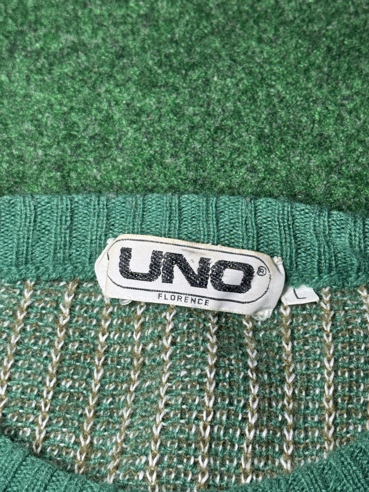 Vintage Vintage 80s Uno Florence Wool Geometric Grandpa Lrg Sweater Size US L / EU 52-54 / 3 - 2 Thumbnail