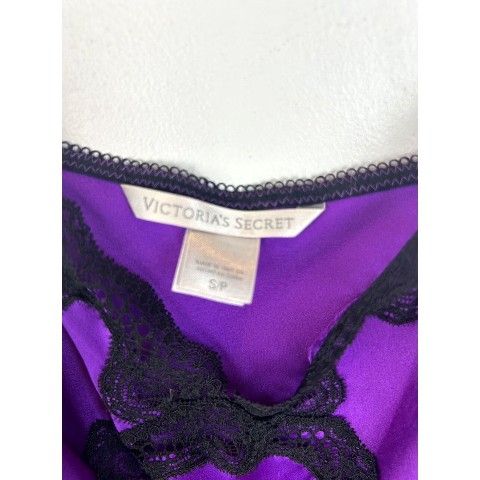 Victoria's Secret Victoria's Secret Slip Dress Nighty S Purple Black Lace Coquette Sexy Read Dress Short V-Neck Sleeveless Adjustable Straps Women Regular XS? No — S Size S / US 4 / IT 40 - 3 Thumbnail