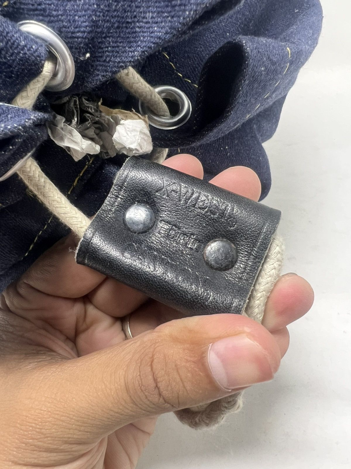Japanese Brand Vintage Canton X-West Denim Drawstring Bucket Size ONE SIZE - 13 Thumbnail