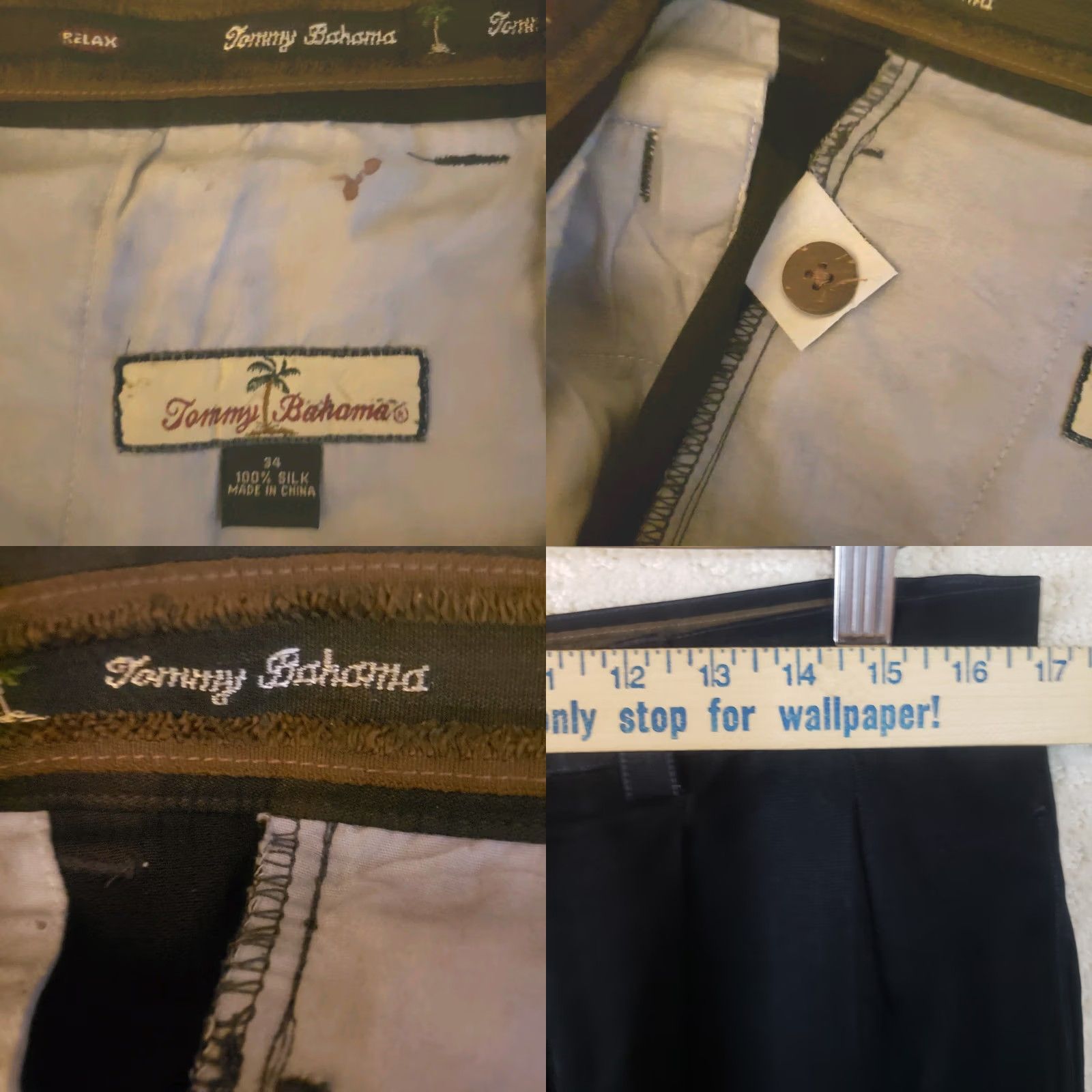 Tommy Bahama Tommy Bahama Shorts Mens 34x9 Black Silk Pleated Relaxed Tropical Luxury Chino Beach 90s? Size US 34 / EU 50 - 8 Thumbnail