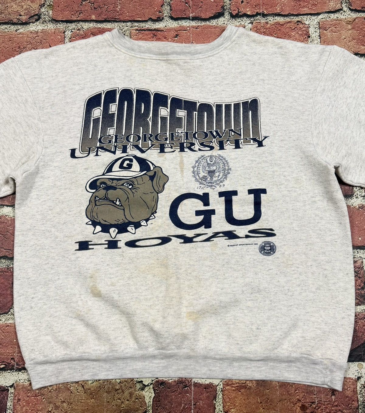 NCAA Vintage Georgetown Hoyas Sweatshirt Crewneck 90s Boxy 1993 Size US L / EU 52-54 / 3 - 2 Thumbnail
