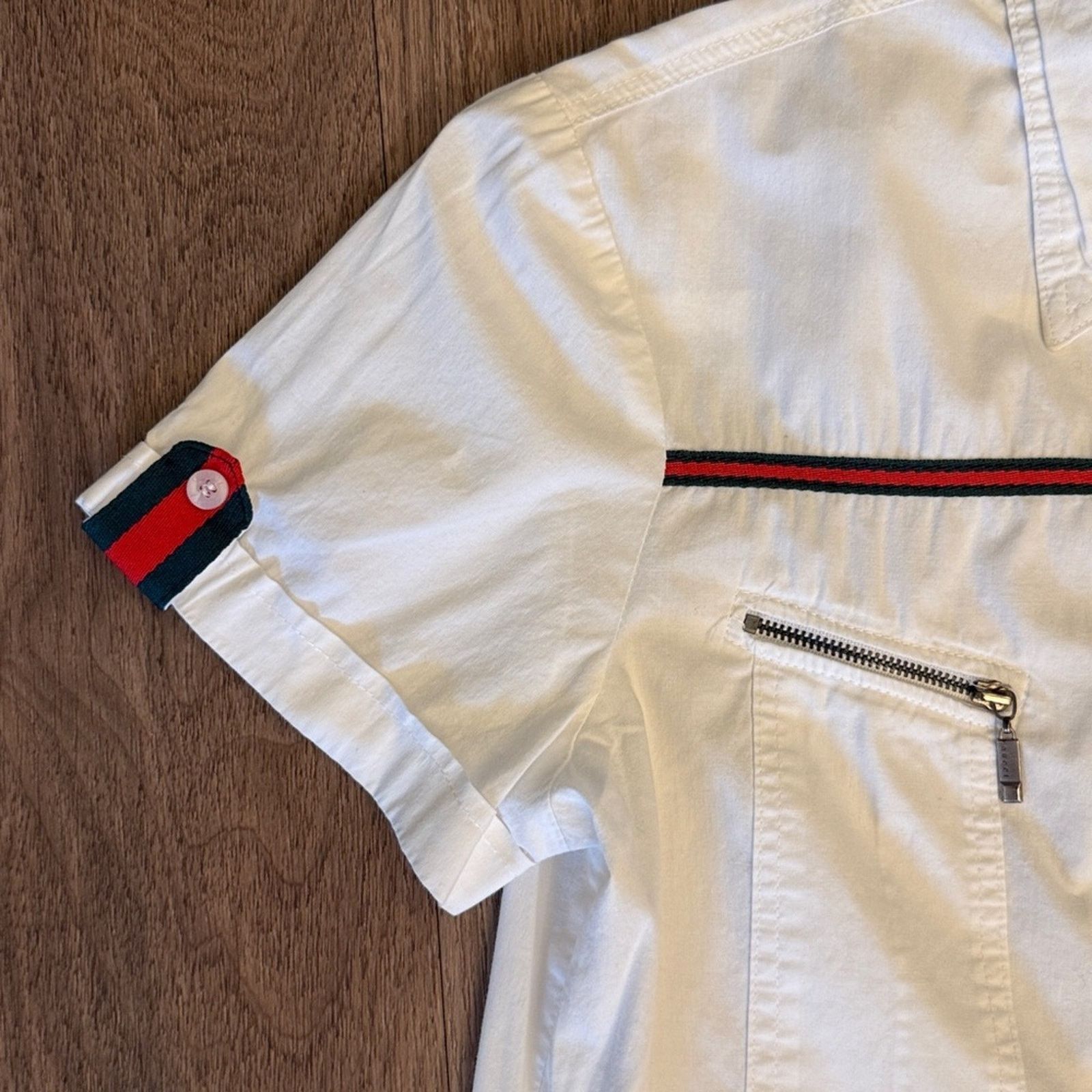 Gucci Vintage Gucci White Casual Button Down Shirt Size L / US 10 / IT 46 - 2 Thumbnail