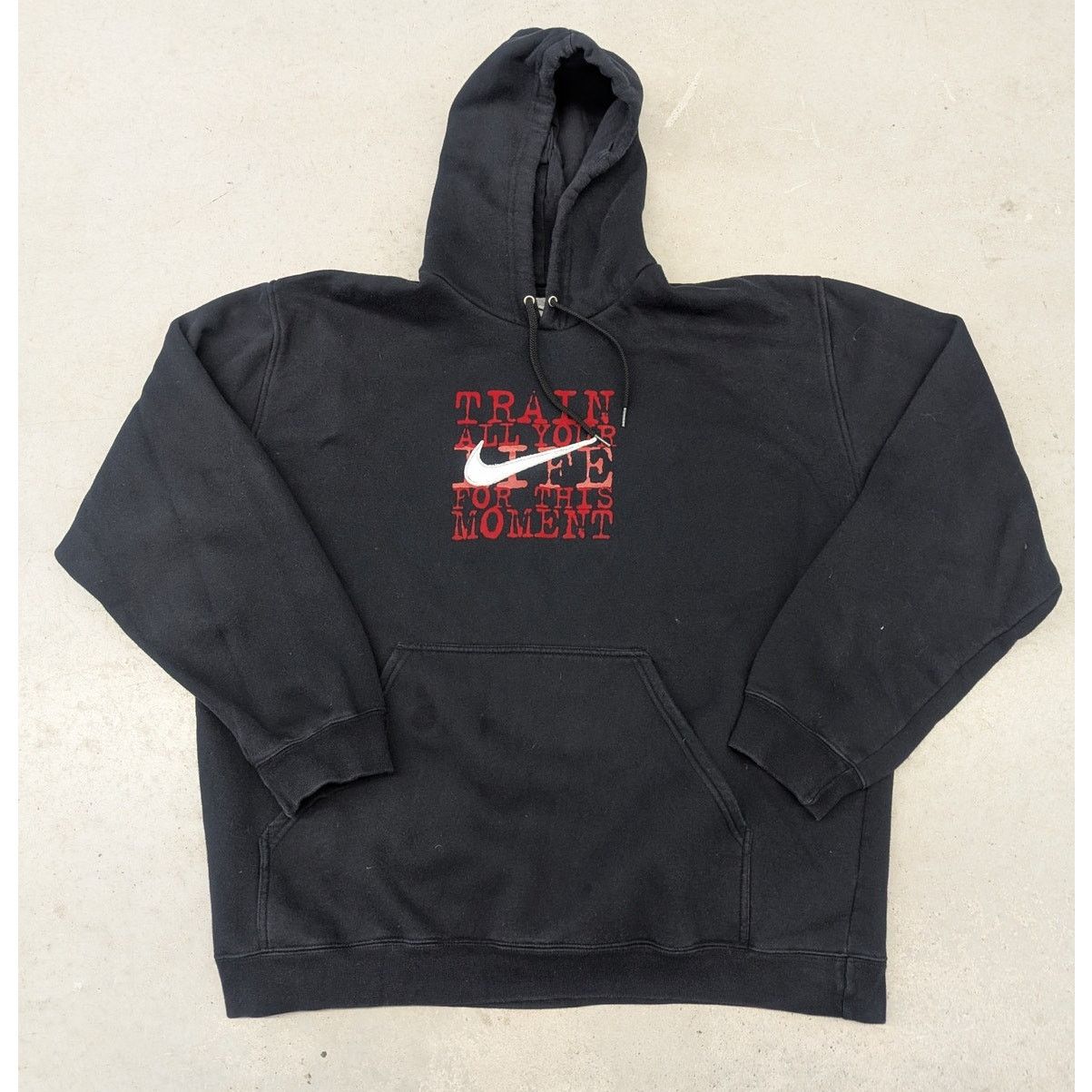 Nike × Vintage Vintage Nike "This Moment" black hoodie Size US XXL / EU 58 / 5 - 1 Thumbnail