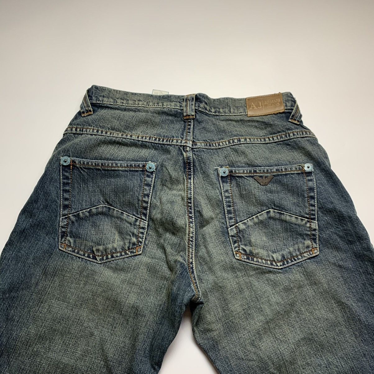 Giorgio Armani VERY RARE Y2K VINTAGE ARMANI BIG LOGO FADED DENIM JEANS 00s Size US 30 / EU 46 - 15 Thumbnail