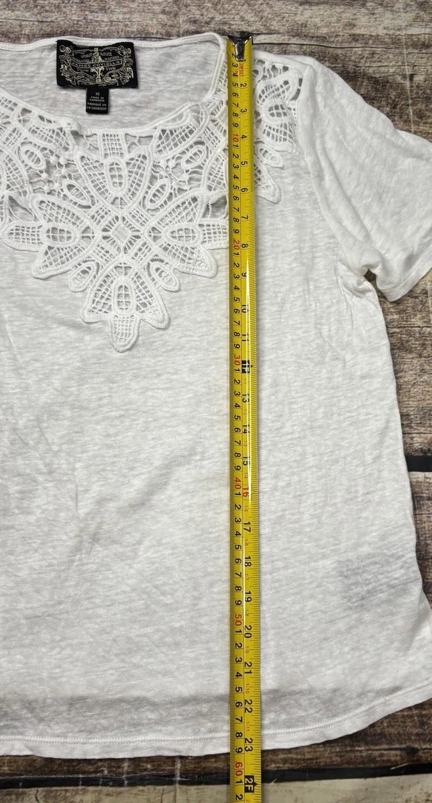 Other Anthropologie James Coviello Top Womens XS Linen Crochet Size XS / US 0-2 / IT 36-38 - 9 Thumbnail