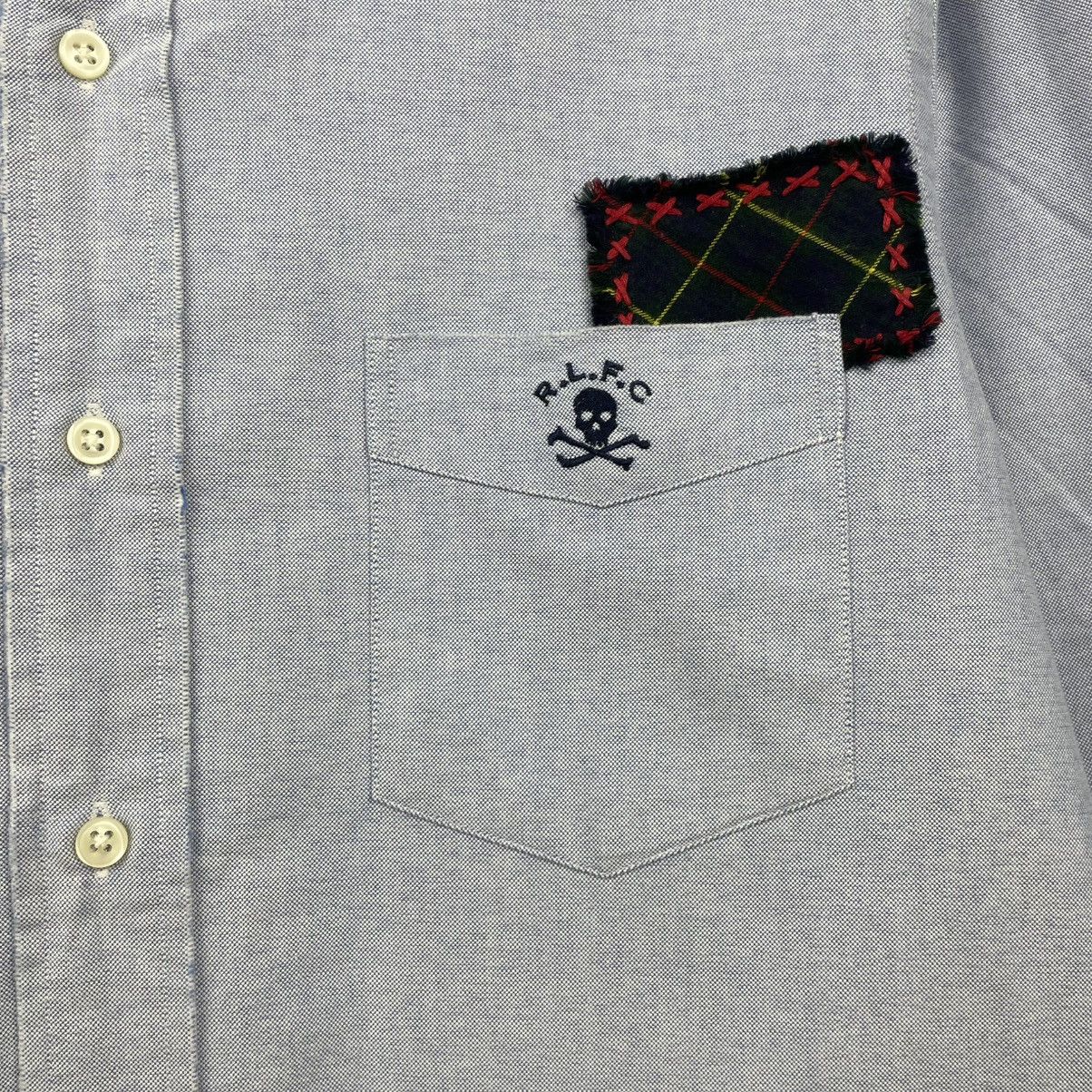 Polo Ralph Lauren Polo Ralph Lauren Rugby Patchwork Oxford Blue Shirt Size US M / EU 48-50 / 2 - 2 Thumbnail