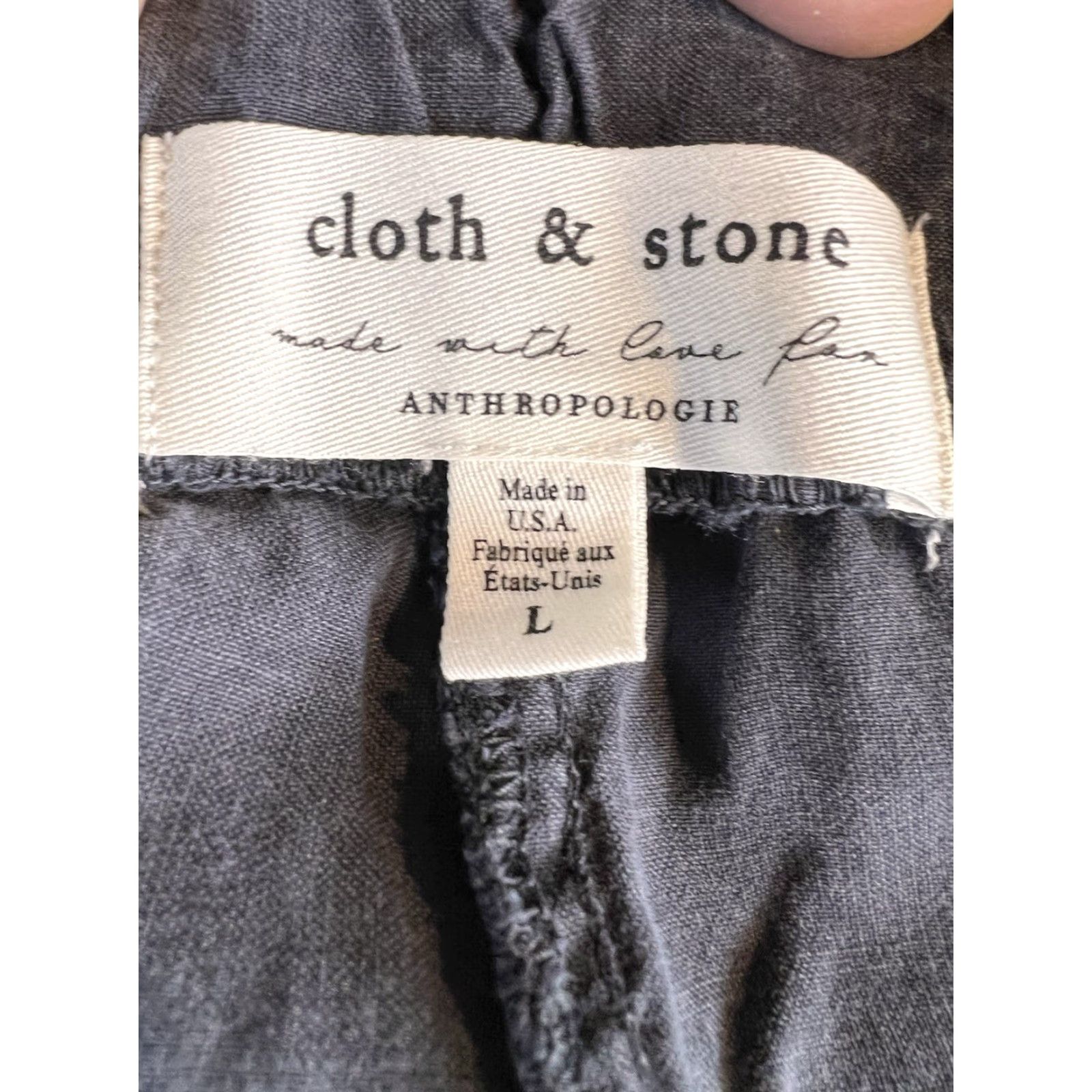 Anthropologie CLOTH & STONE ANTHROPOLOGIE Joggers Womens L Tie-Dye Striped Washed Black Size 36" / US 14 / IT 50 - 3 Thumbnail