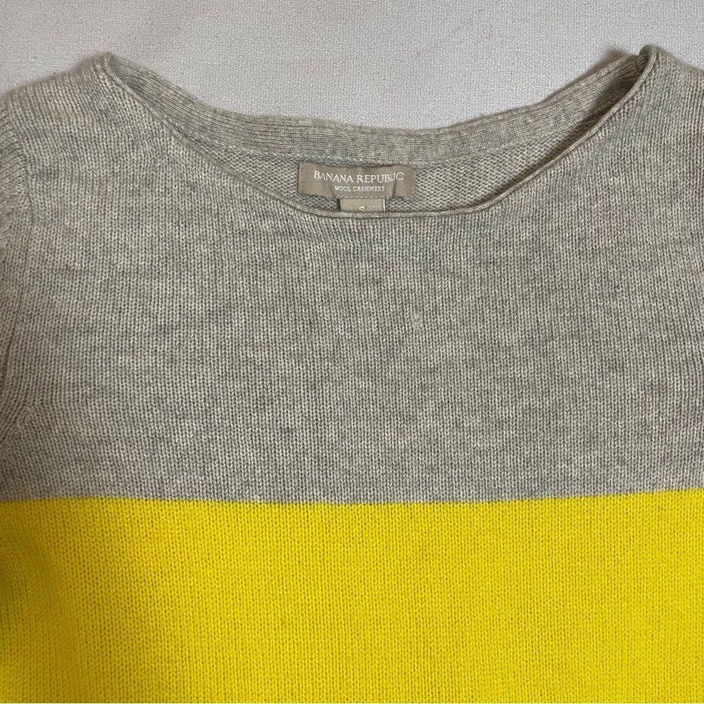 Banana Republic Banana Republic Wool Cashmere Colorblock Yellow Grey Sweate Size S / US 4 / IT 40 - 7 Thumbnail