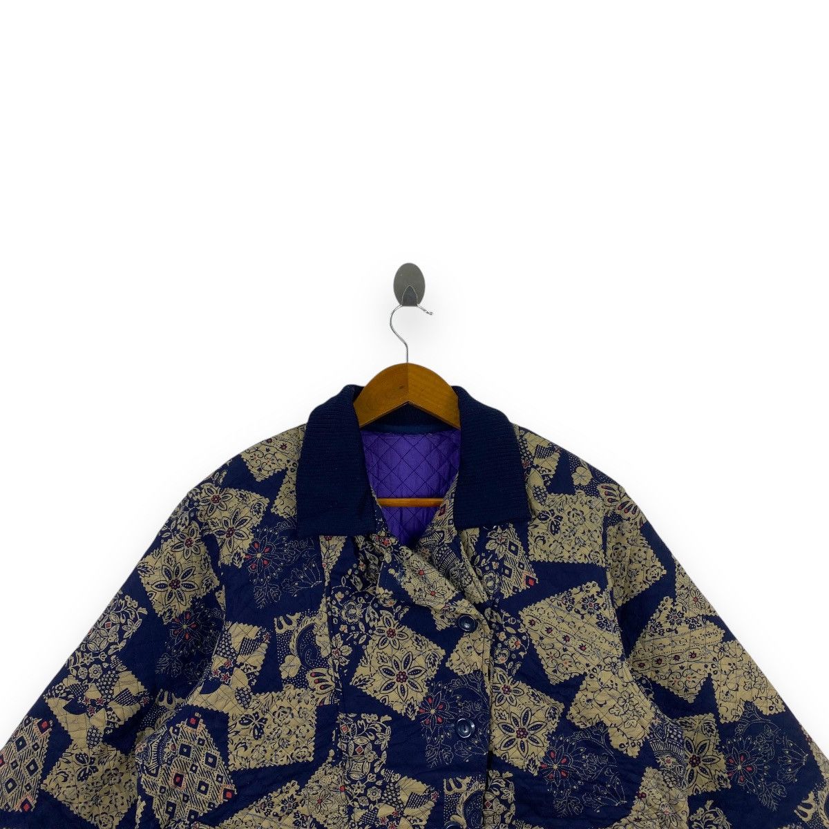 Vintage Vintage JAPAN TRADITIONAL Floral Paisley Quilted Jacket Size L / US 10 / IT 46 - 2 Thumbnail