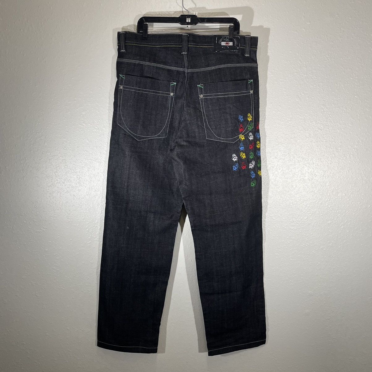 image of Jnco Lot 29 Jeans Marvin The Martian Raw Black Baggy Wide Leg, Men's (Size 38)