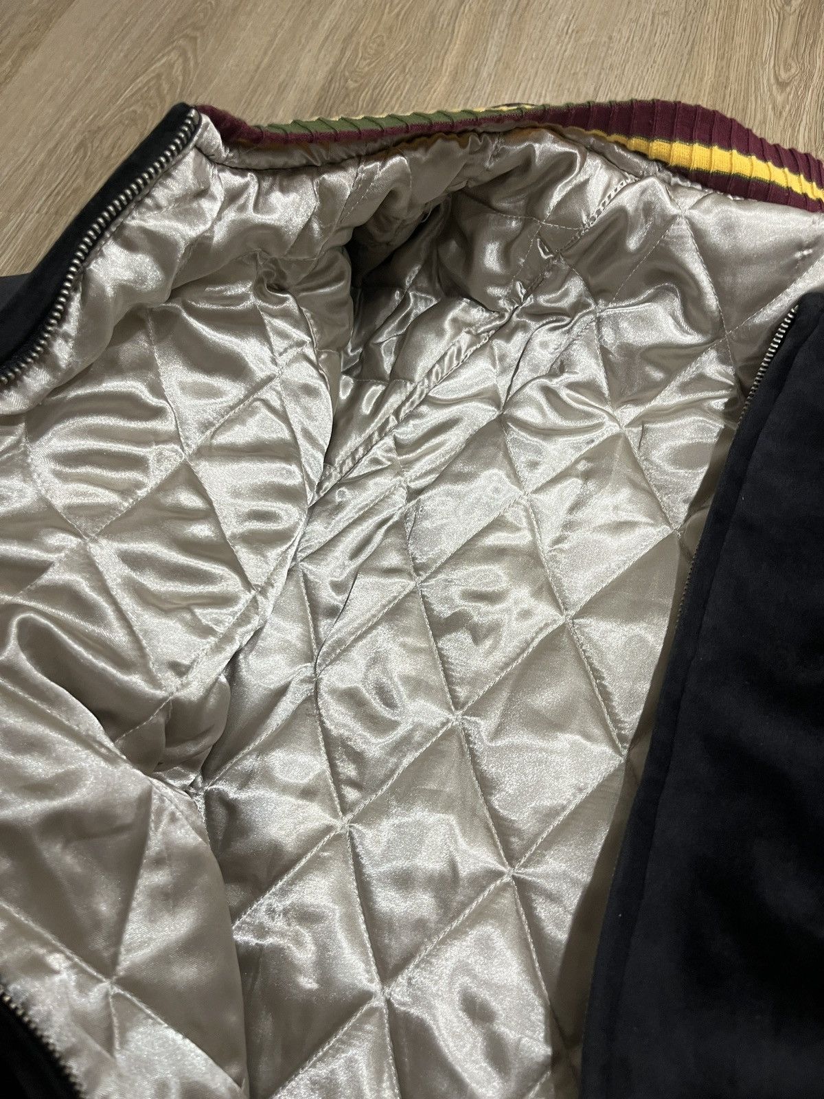 Kapital Men's Black 2 Sulfur Dyed Velvet Souvenir Jacket (Rainskull) Size US L / EU 52-54 / 3 - 5 Thumbnail