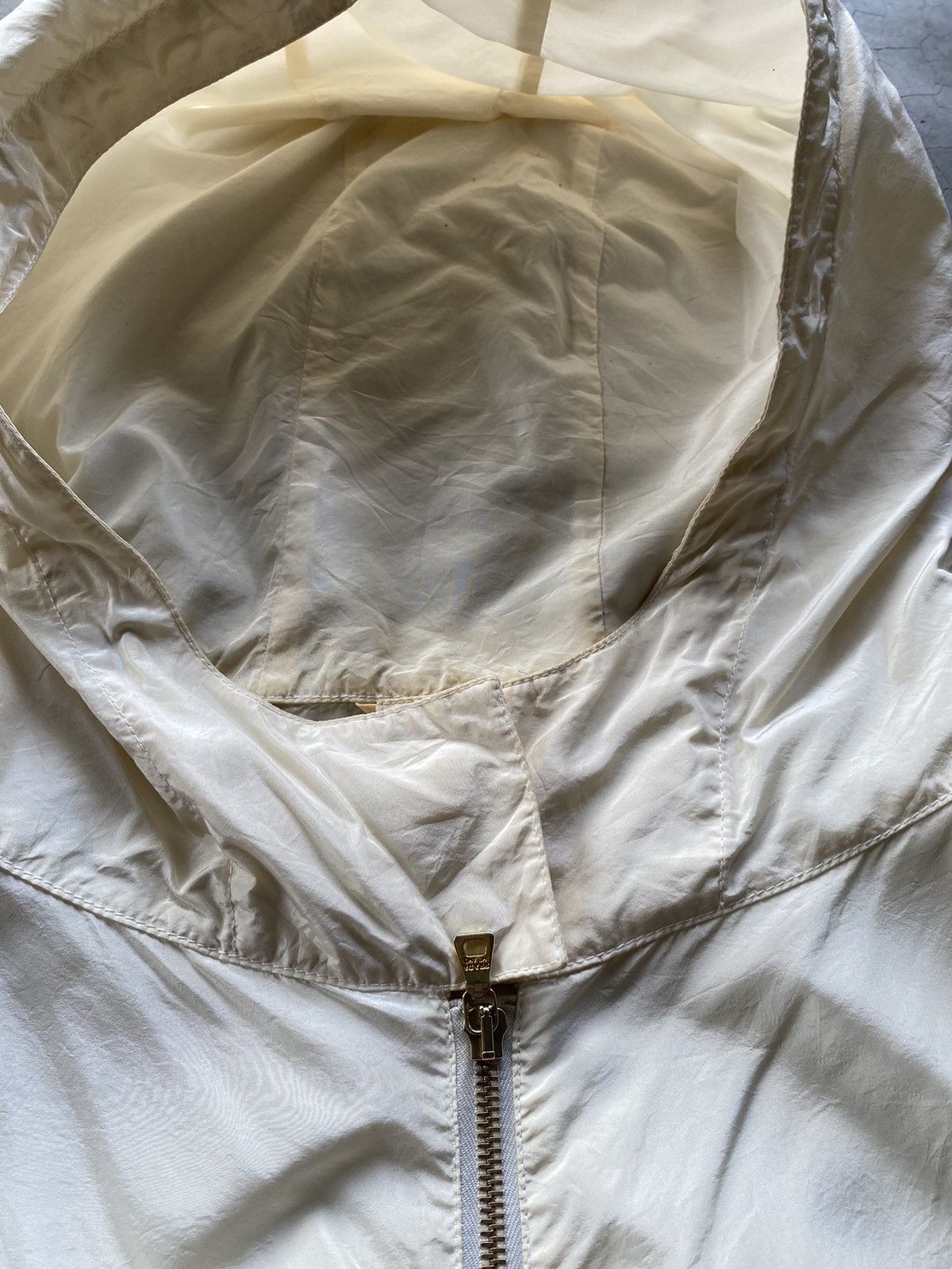 Prada Prada Ivory Silk Blend Bomber Jacket Hoodie Gold Tone Size XS / US 0-2 / IT 36-38 - 6 Thumbnail