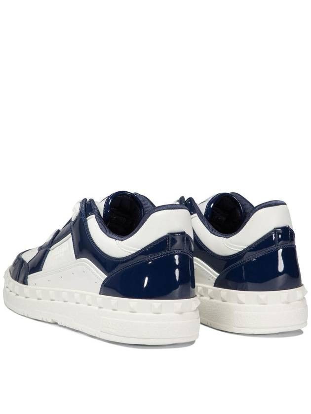 Valentino o1s22i1n1224 Patent Leather Low-Top Sneakers in White Blue Size US 12 / EU 45 - 4 Thumbnail