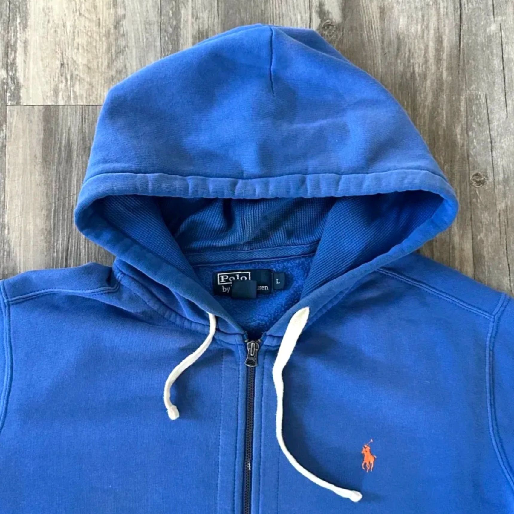 Polo Ralph Lauren VINTAGE Polo Ralph Lauren Hoodie Shirt Adult Large Blue Orange Pony Mens Size US L / EU 52-54 / 3 - 4 Thumbnail