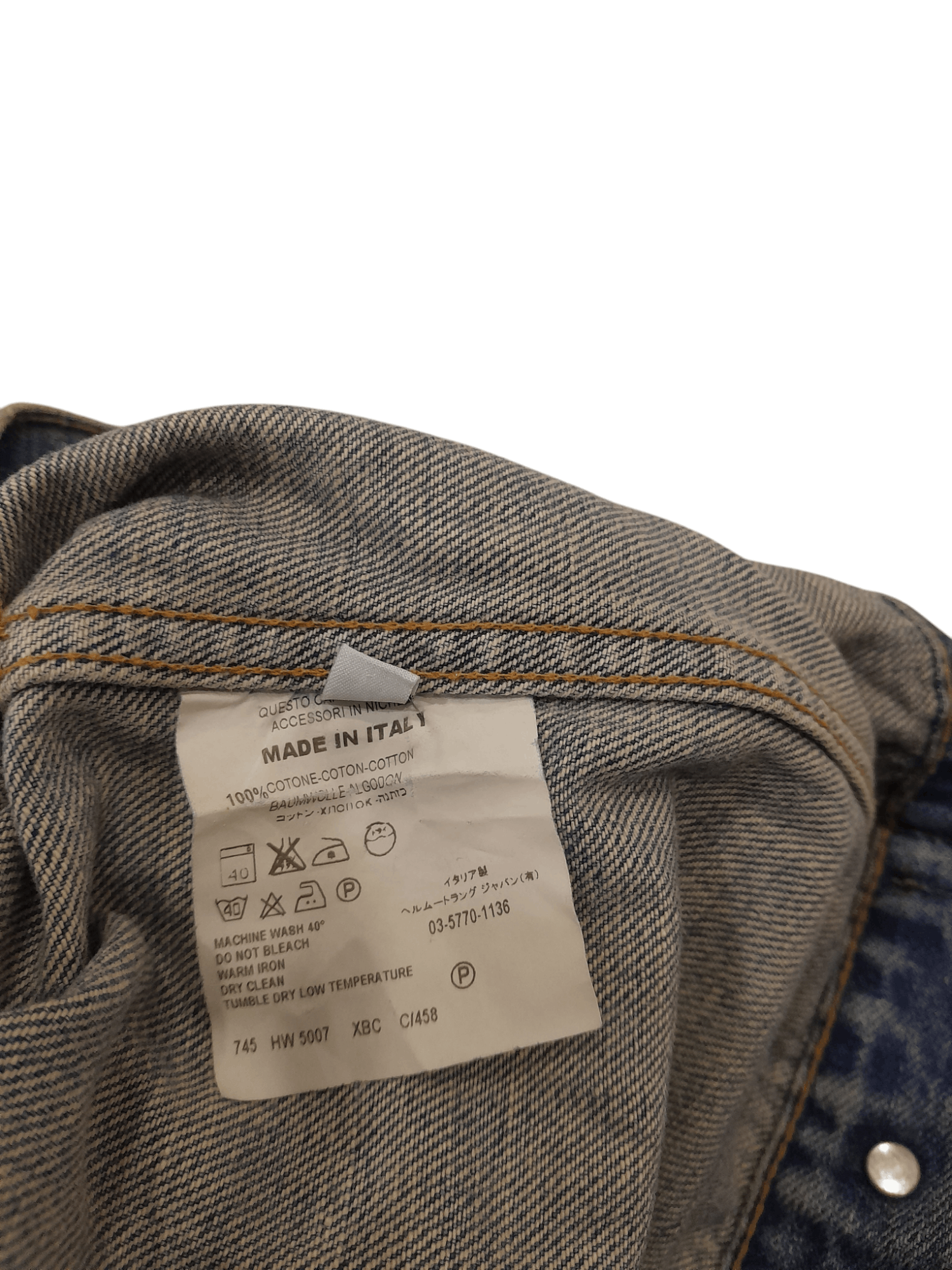 Helmut Lang × Vintage 1999 Helmut Lang Stoned Denim Jacket (F419) Size S / US 4 / IT 40 - 6 Thumbnail
