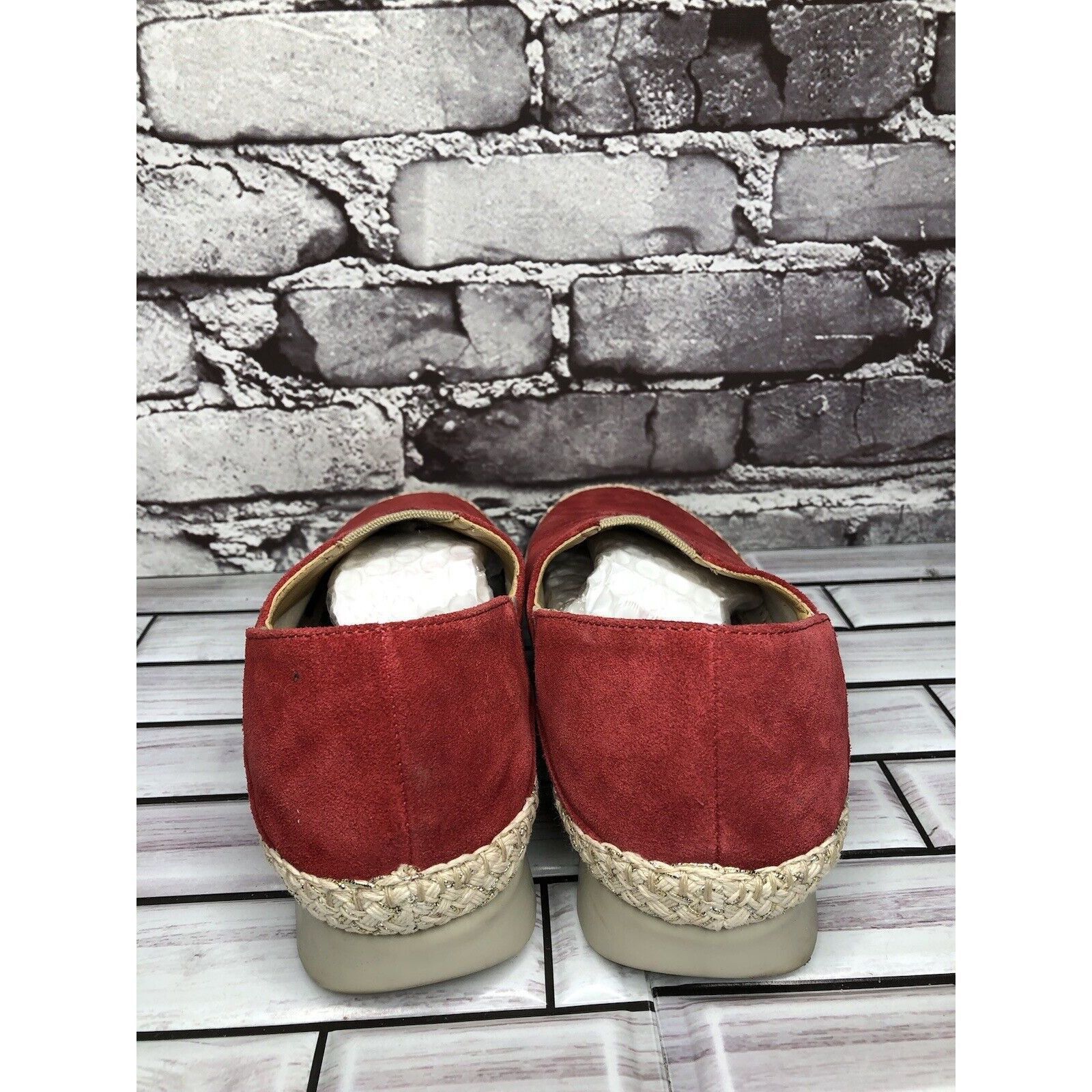 Other The Flexx Red Suede Leather Espadrilles Slip On Shoes Women Size US 8.5 / IT 38.5 - 4 Thumbnail