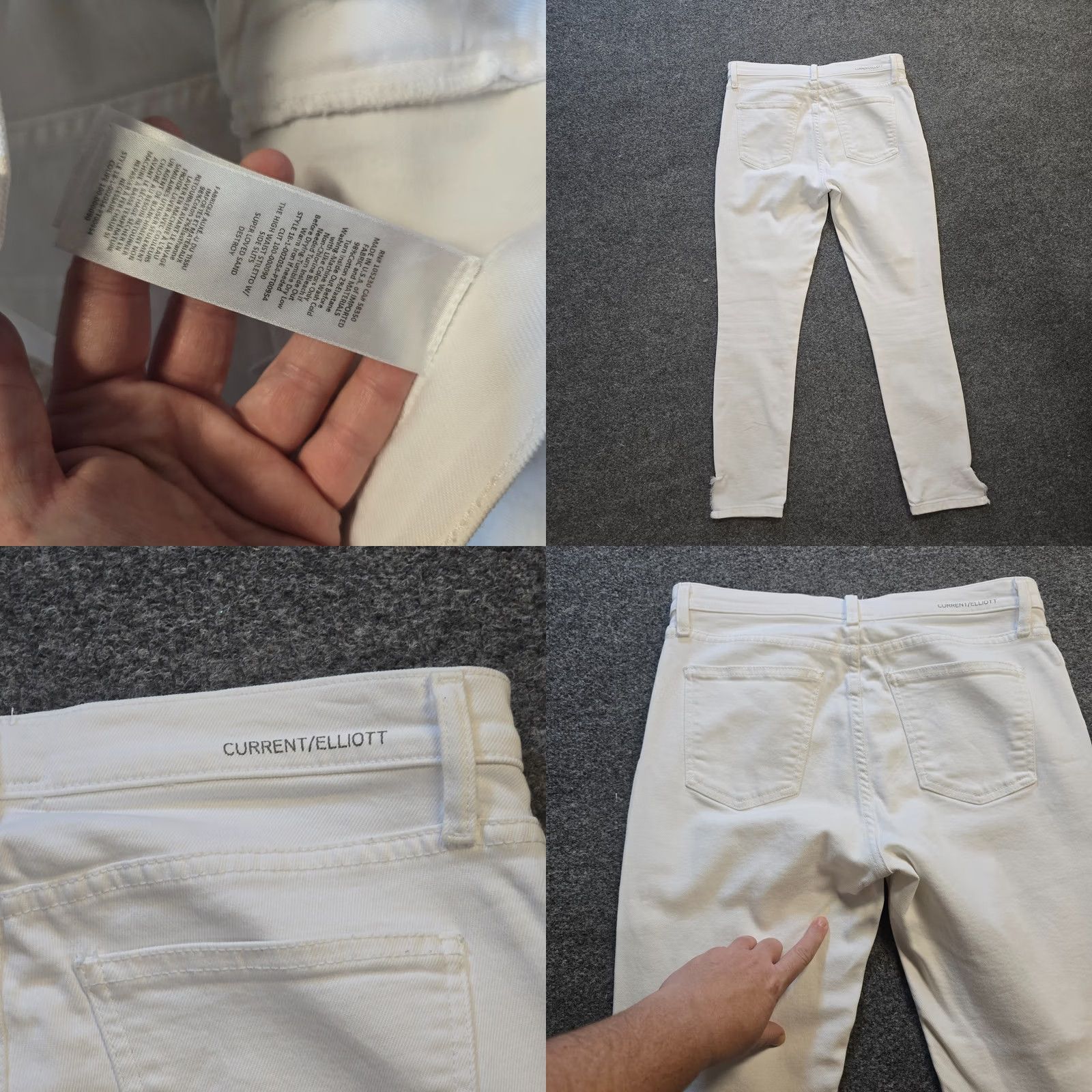 Vintage Current/Elliott Jeans Womens Size 28 White Denim Skinny Split Seam Capsule Casual MONTHLY Size 28" / US 6 / IT 42 - 8 Thumbnail