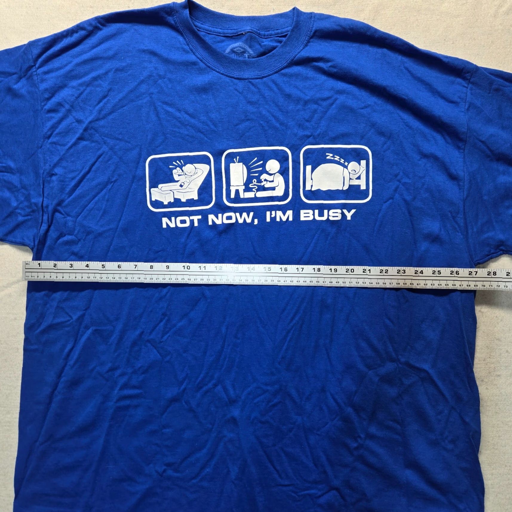 Etro Not Now I'm Busy Retro Unisex Blue Tee Shirt Adult Men's 3XL XXXL Shirt Mens Blue 90s Not Now I'm Busy Size US XXL / EU 58 / 5 - 4 Thumbnail