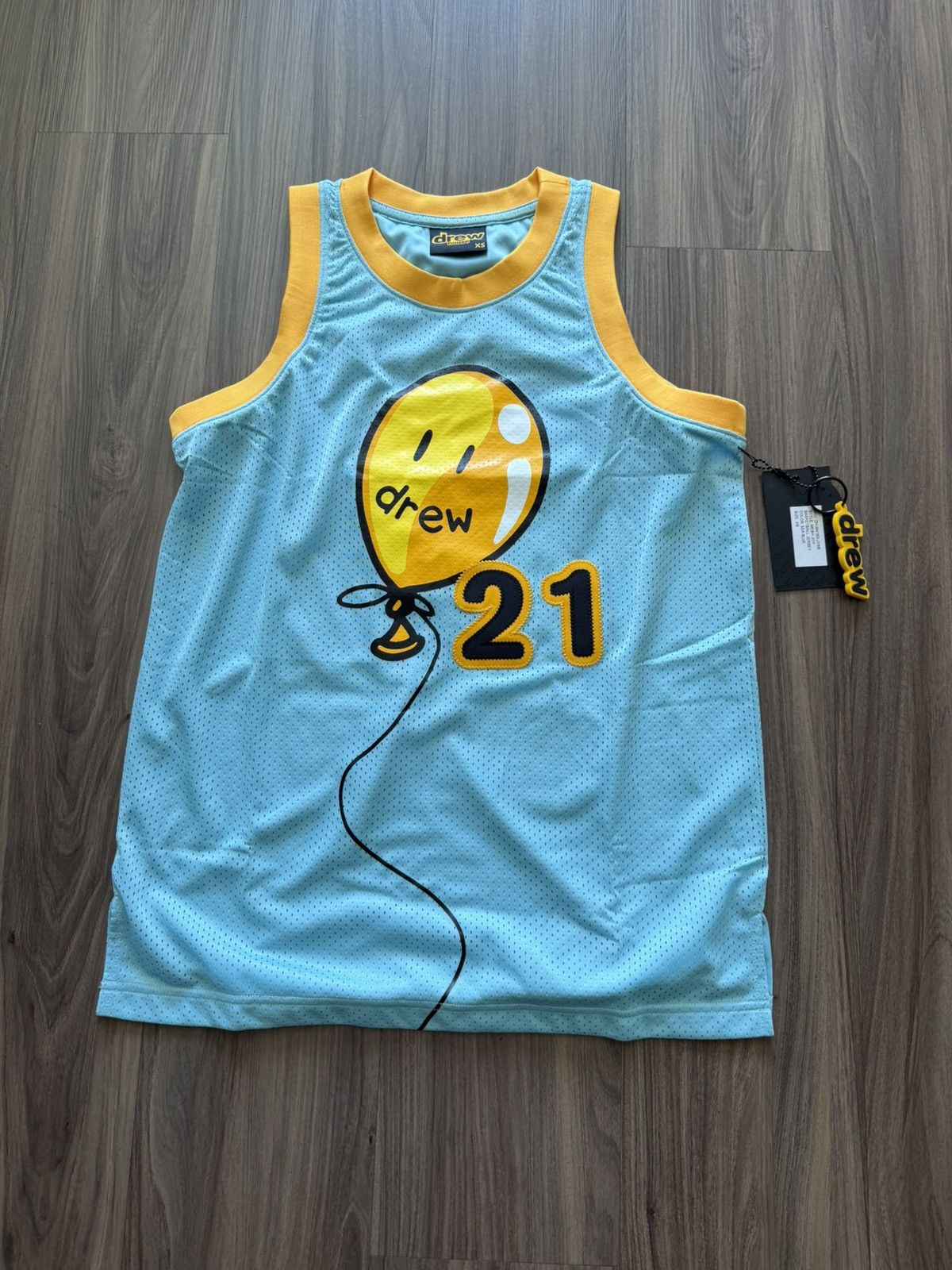 Drew House Drew House Mesh Joy Basketball Jersey Sea Blue Yellow #21 XS Size US XS / EU 42 / 0 - 1 Thumbnail