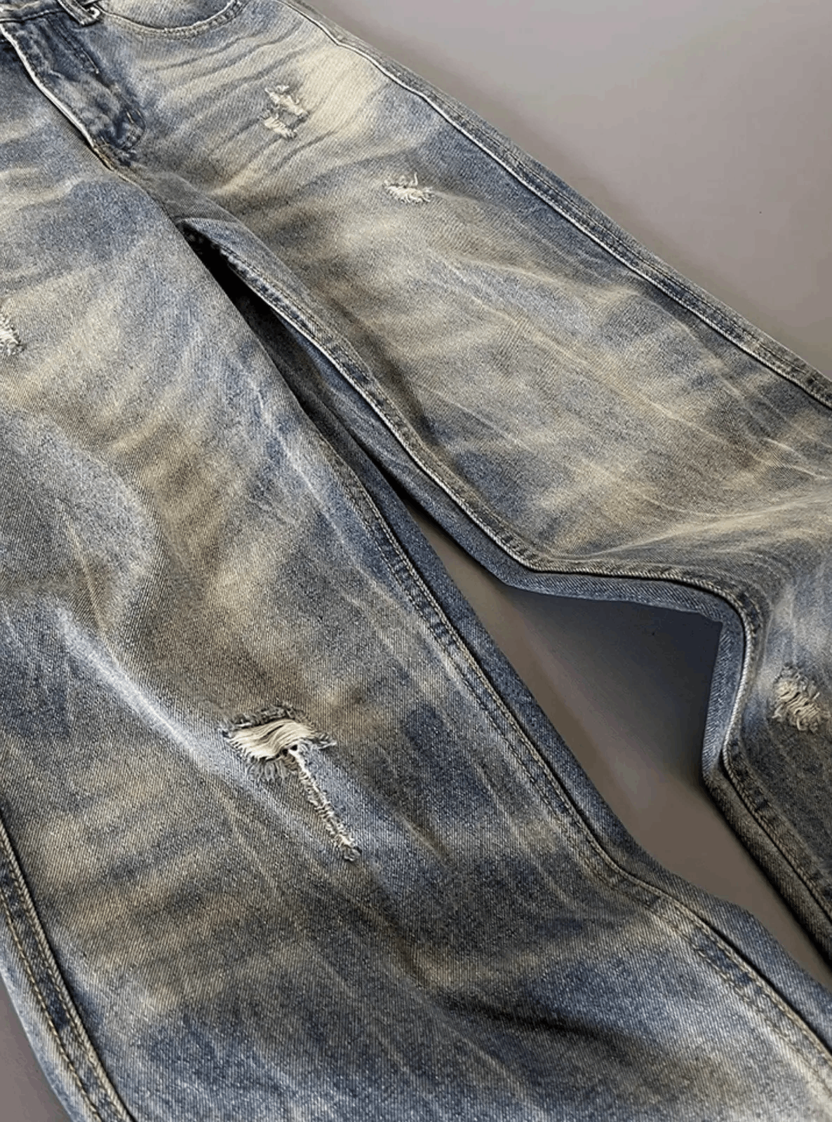 Jean Faded wash textured design baggy jeans Size US 32 / EU 48 - 3 Thumbnail