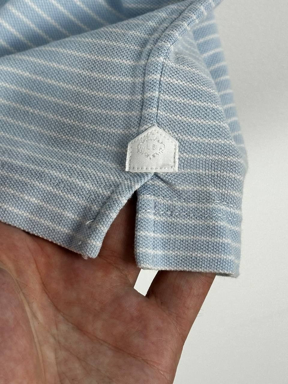 Borriello Napoli Borrelli Napoli Light Blue Striped Polo T Shirt Italy Size US M / EU 48-50 / 2 - 9 Thumbnail