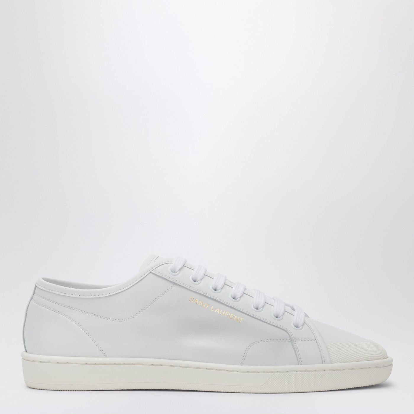 Saint Laurent Paris Saint Laurent White Leather Sneakers Gym Size US 8 / EU 41 - 1 Thumbnail